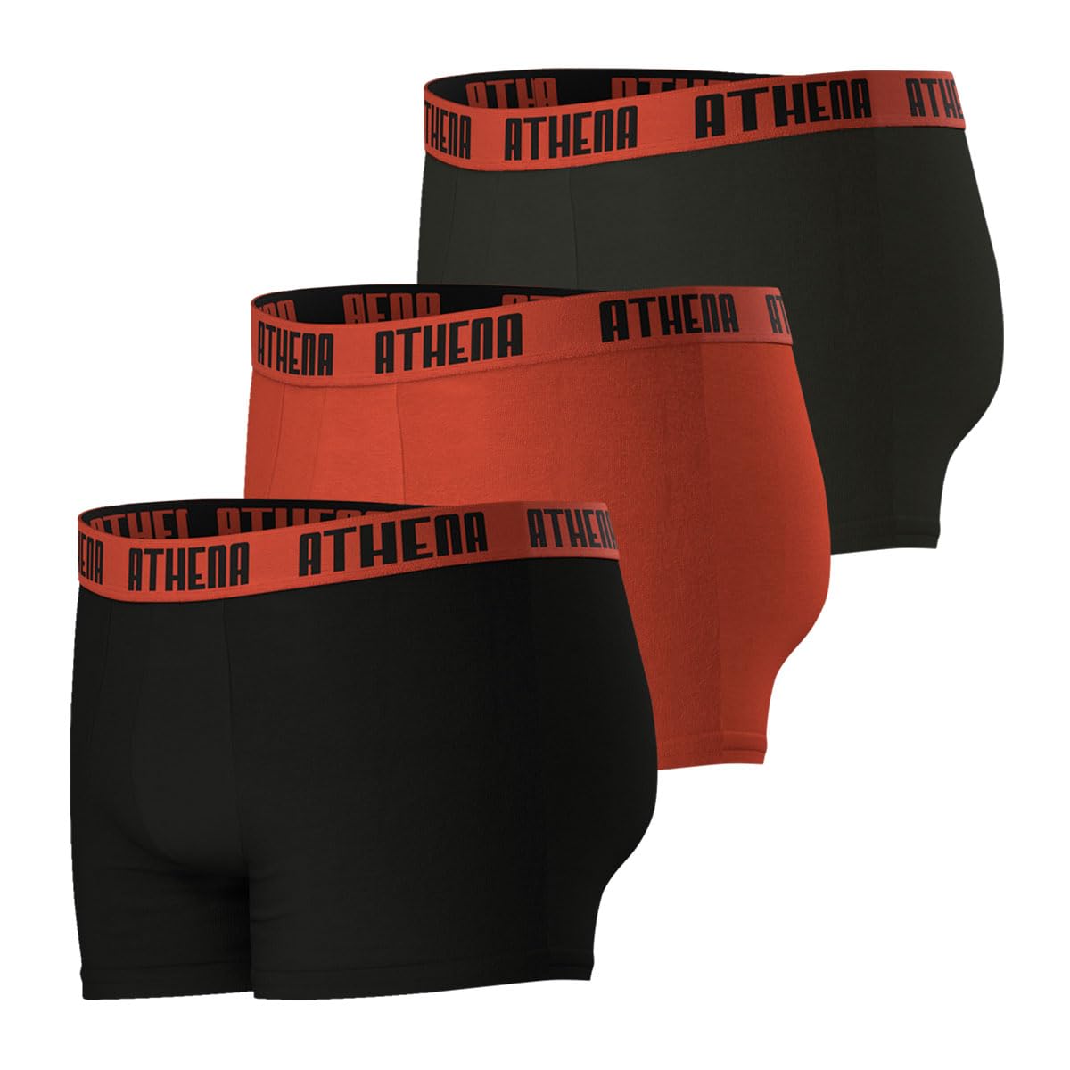 athena-ecopack-lot-3-boxers-coton-homme-noir-rouge-xl image 2