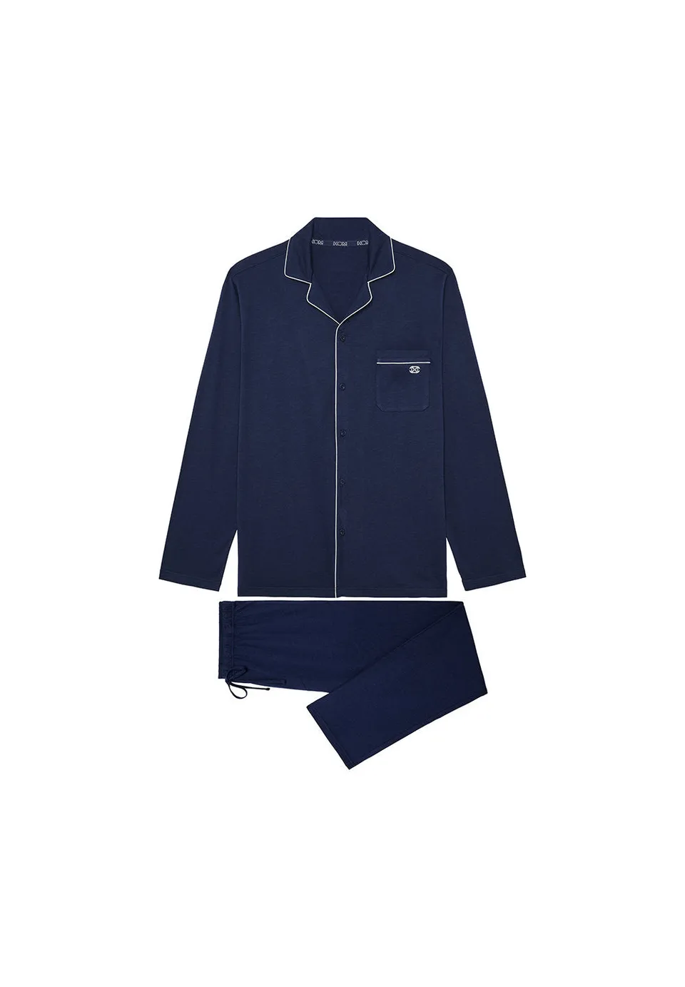 hom-rafael-pyjama-long-navy-coton-modal image 1