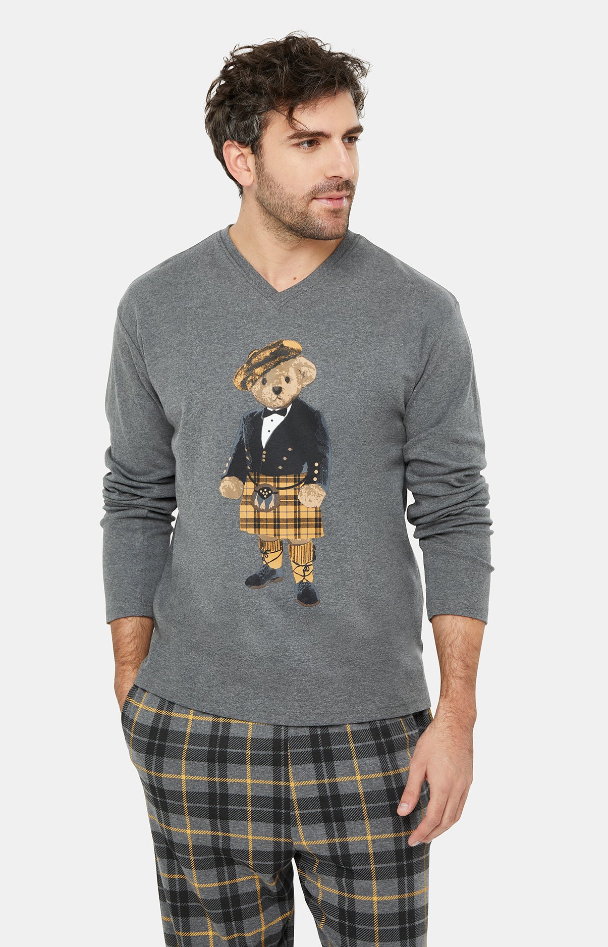 arthur-bob-boston-marine-pyjama-homme-jaune-coton image 5