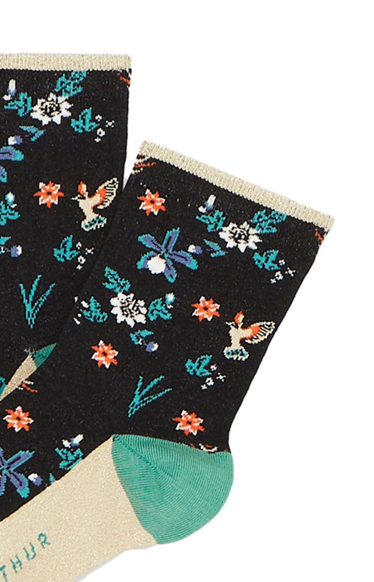 arthur-bob-colibri-chaussettes-femme-noir-coton image 2