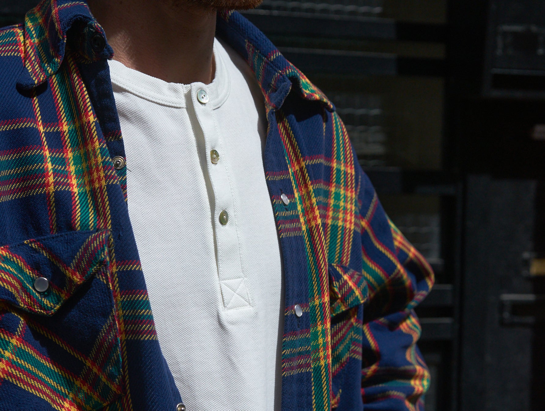 p-trone-henley-manches-courtes-coton-bio-bleu-ciel image 8