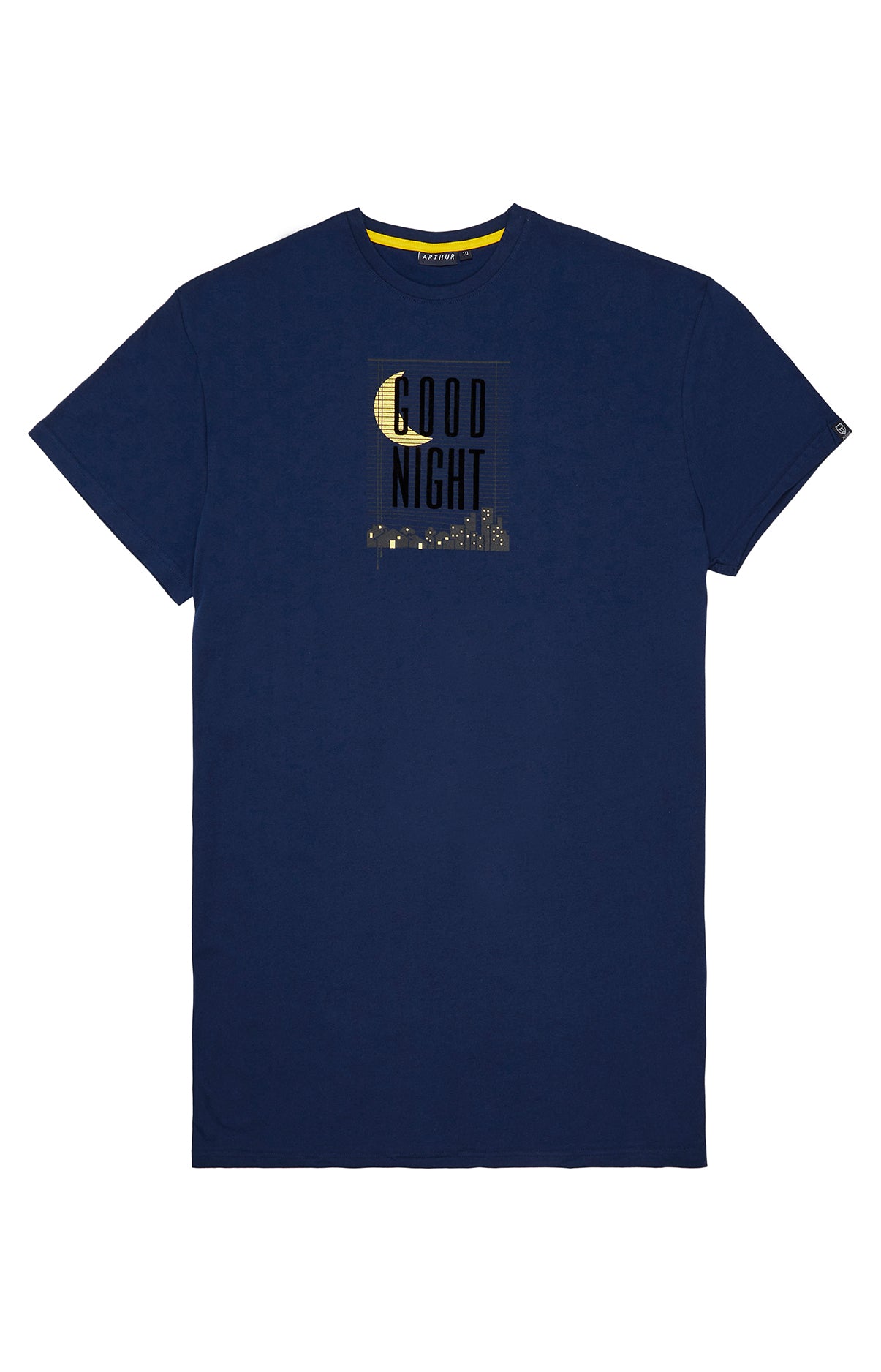 arthur-bob-good-night-chemise-de-nuit-homme-marine-tu-coton-bio image 3