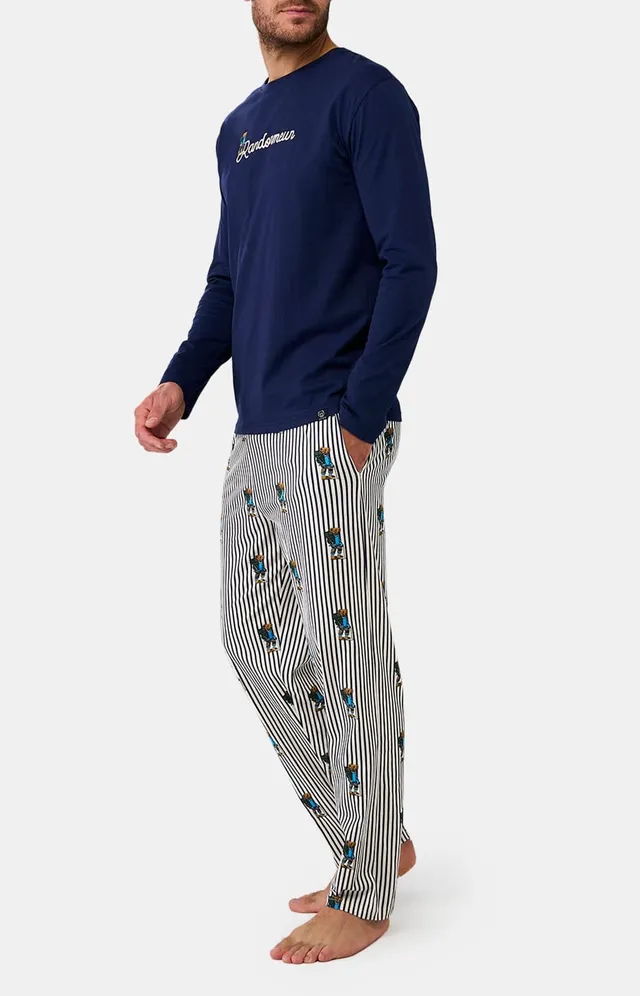 arthur-bob-randormeur-pyjama-homme-coton-bio-marine image 1