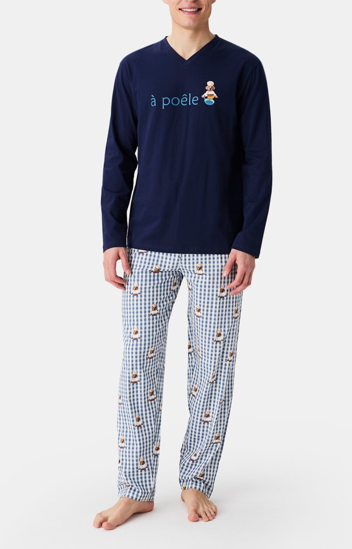 arthur-bob-pyjama-a-po-le-gris-jersey-coton-bio-homme image 1