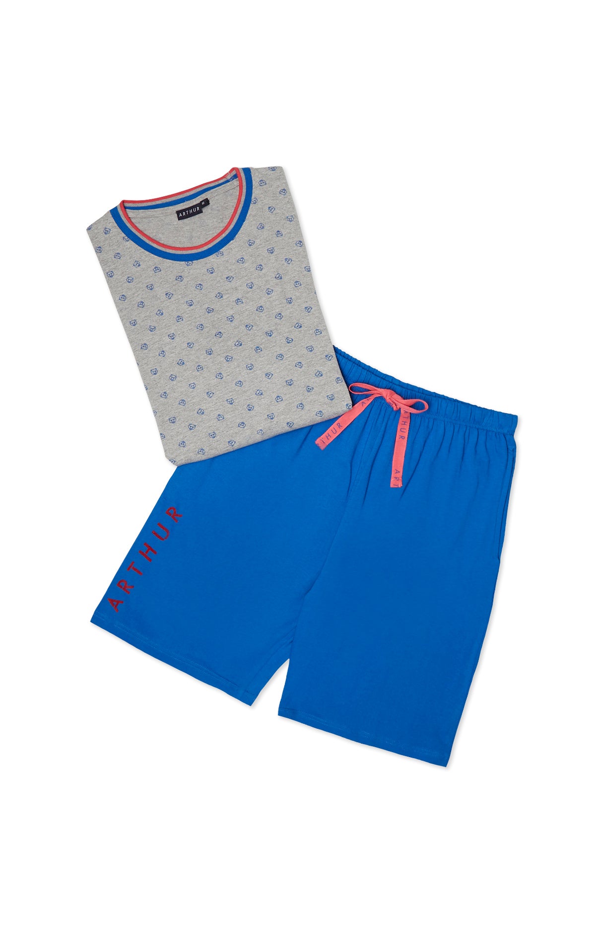 arthur-bob-roi-pyjashort-homme-coton-bio-bleu image 3