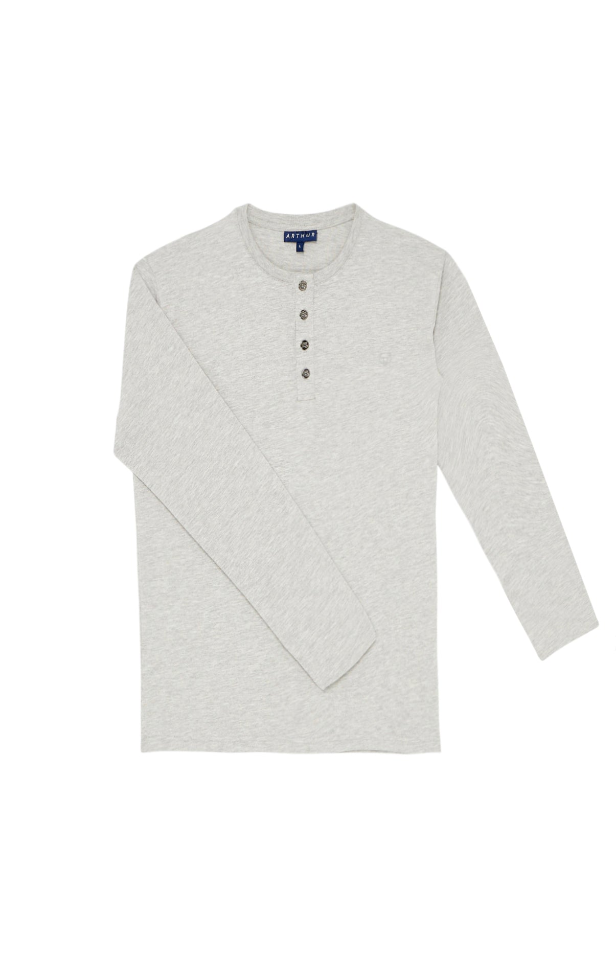 arthur-bob-gris-tee-shirt-homme-manches-longues-coton-bio image 2