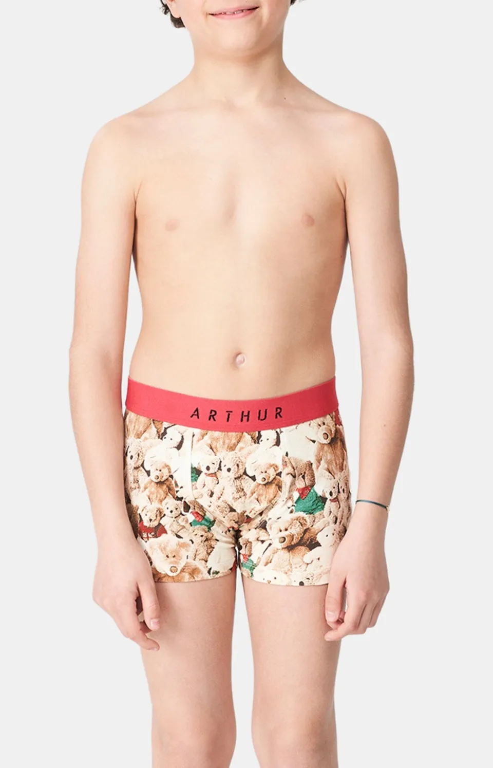 arthur-bob-teddy-boxer-enfant-coton-bio-brun image 1