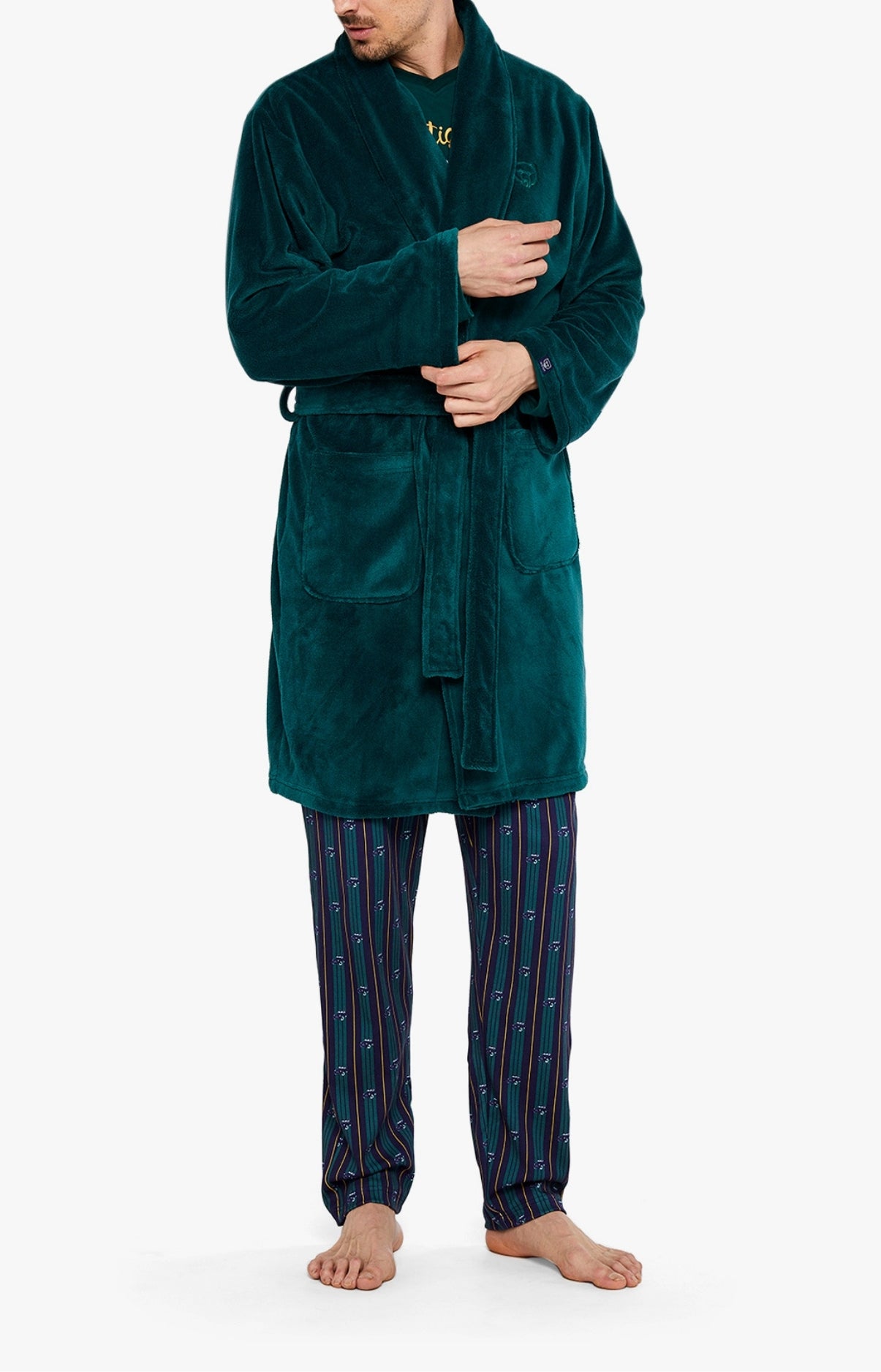 arthur-bob-sapin-robe-de-chambre-polaire-verte image 1