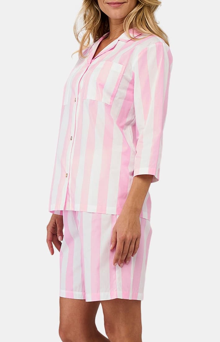 arthur-bob-louise-pyjama-court-rose-rayures-coton image 2