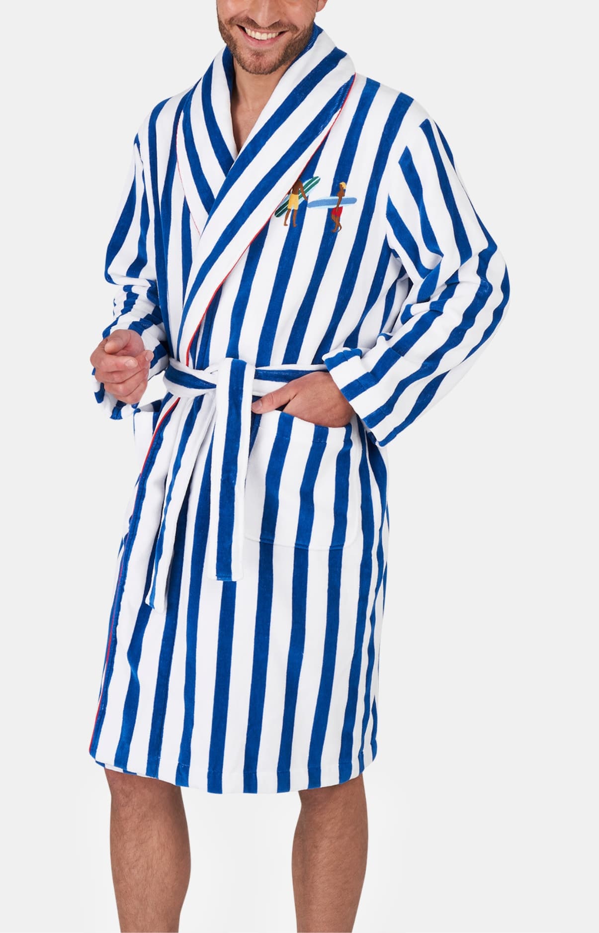 arthur-bob-surf-peignoir-bleu-l-rayures-coton image 2