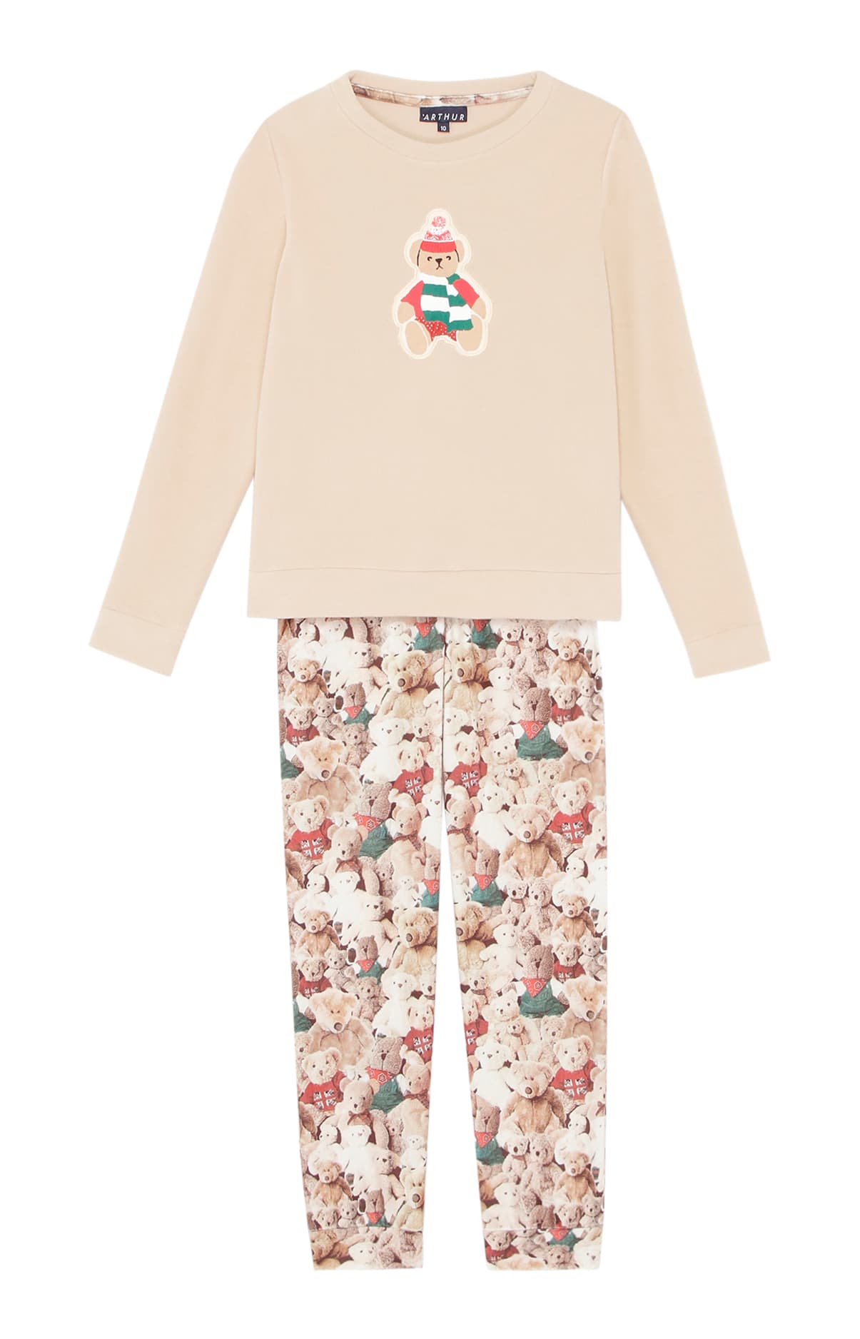 arthur-bob-teddy-pyjama-enfant-brun-4a-micropolaire image 3