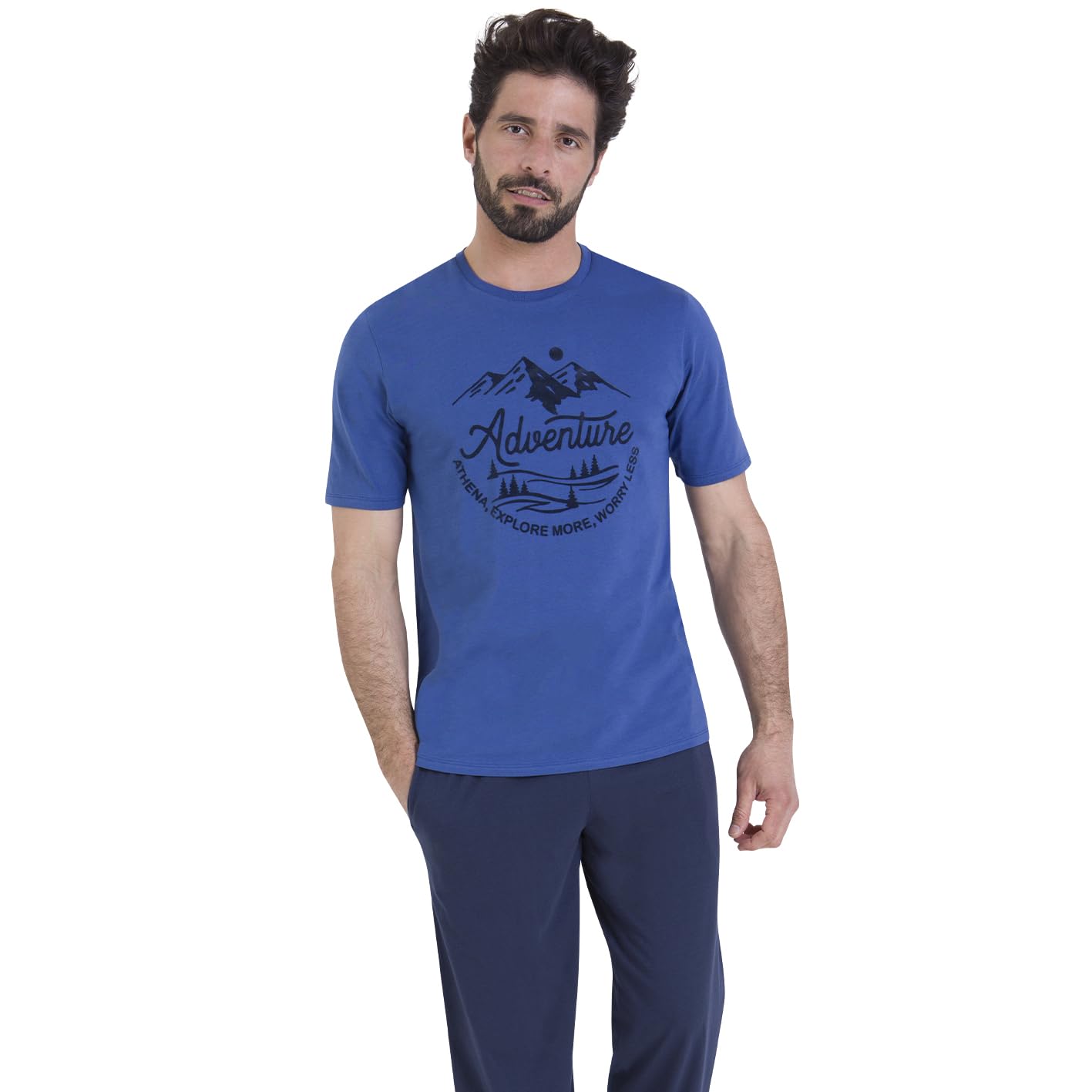 athena-winter-pyjama-long-homme-coton-taille-m image 1