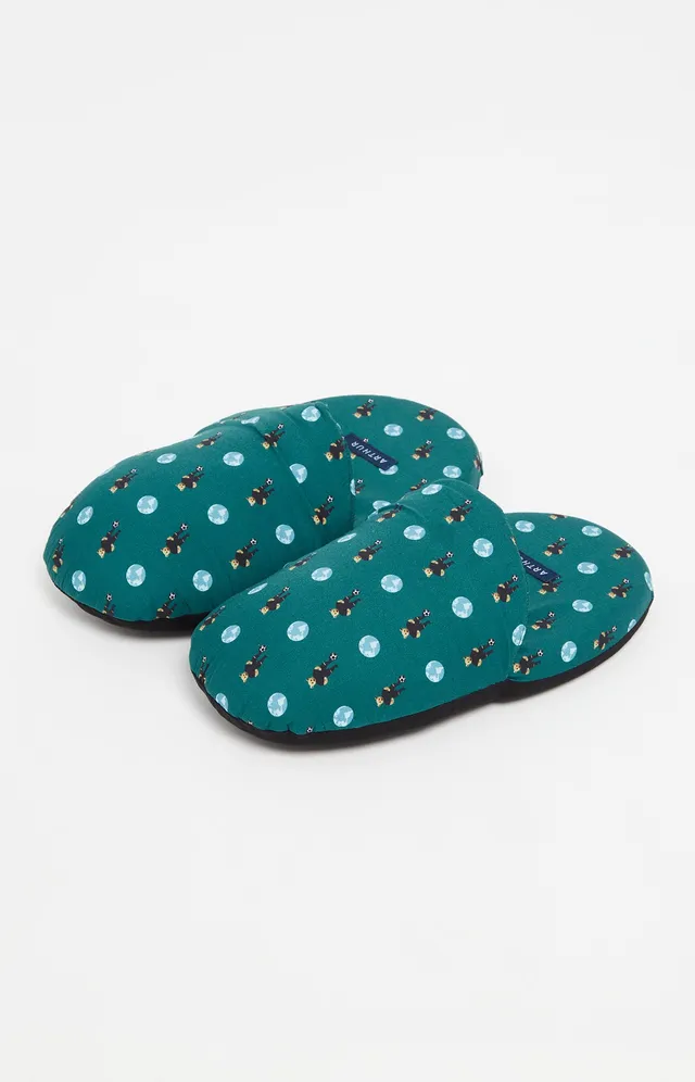 arthur-bob-teddy-foot-pantoufles-vert-coton-bio image 1