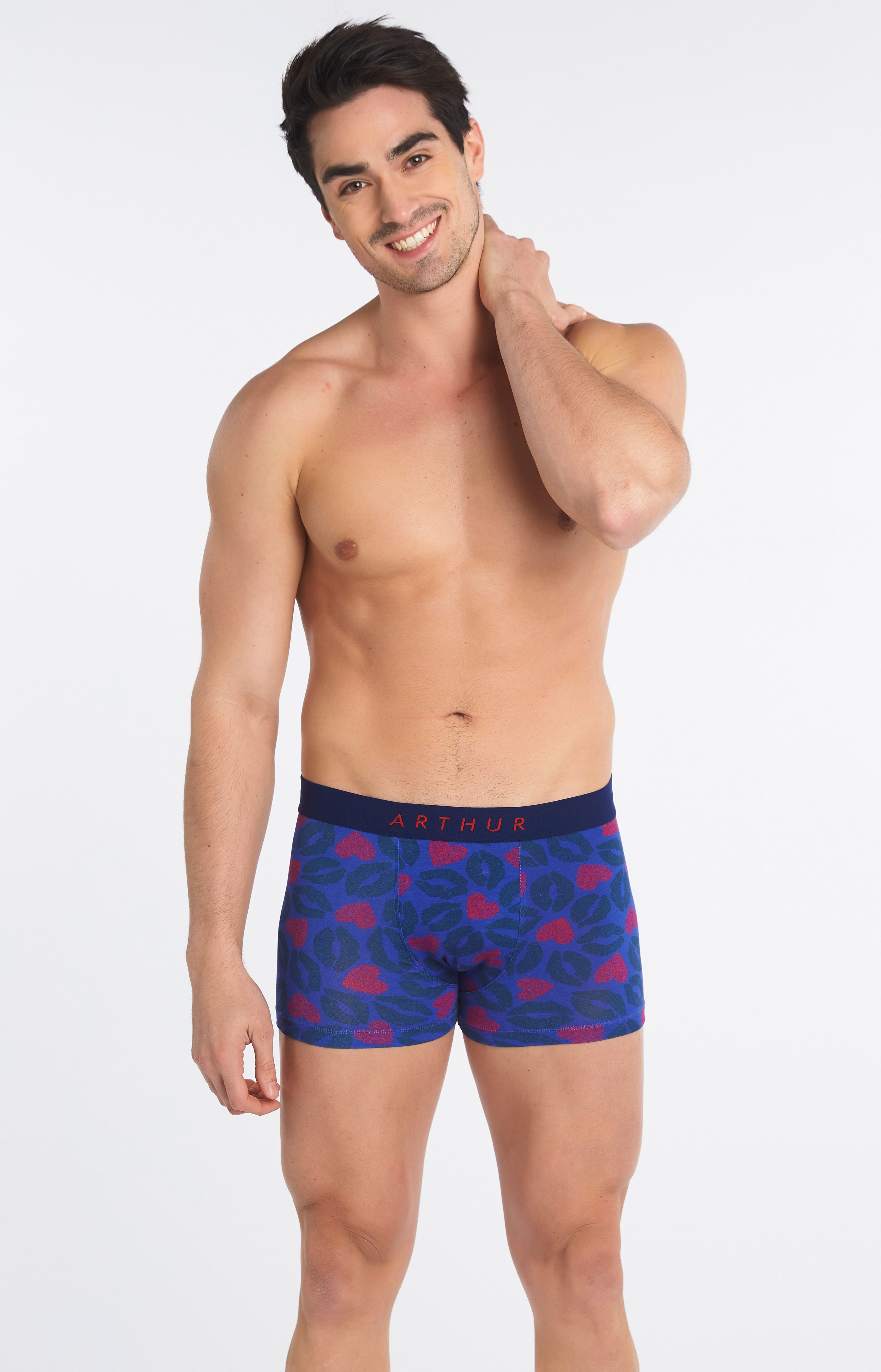 arthur-bob-bisous-boxer-homme-marine-coton-bio image 2