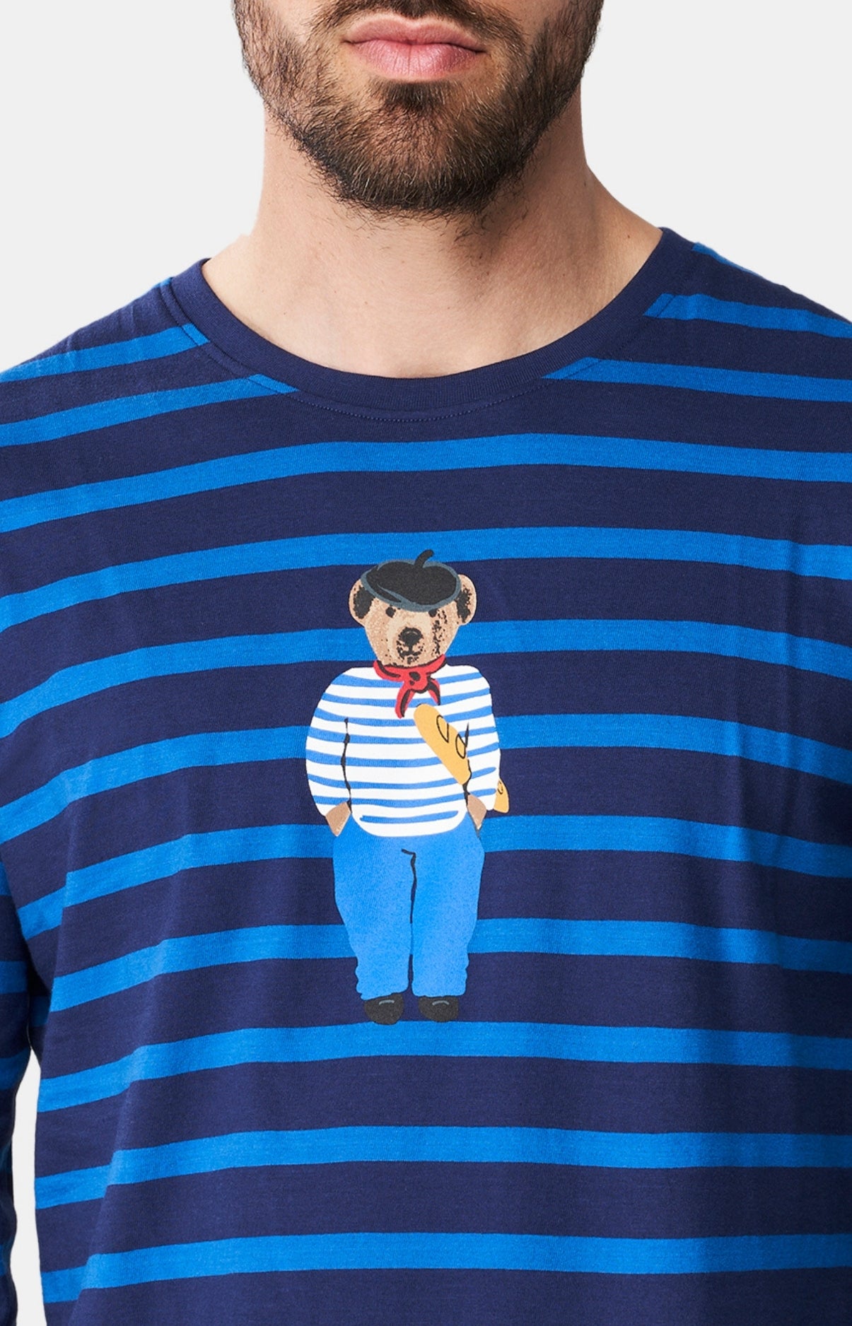 arthur-bob-teddy-in-paris-pyjama-homme-marine-bio image 2