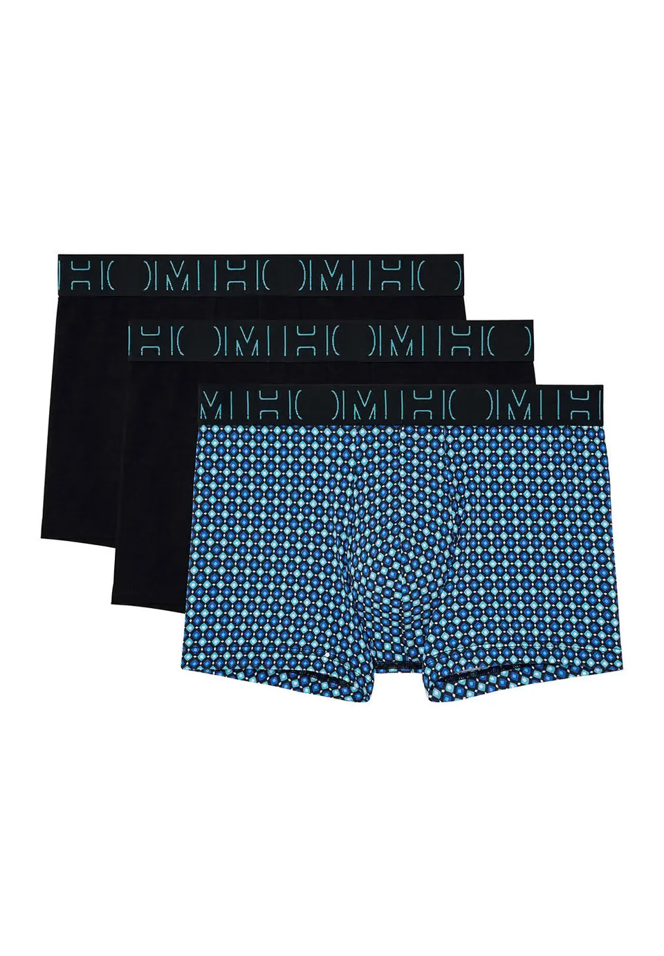hom-marco-2-boxer-homme-lot-de-3-noir-imprim-bleu-coton image 1