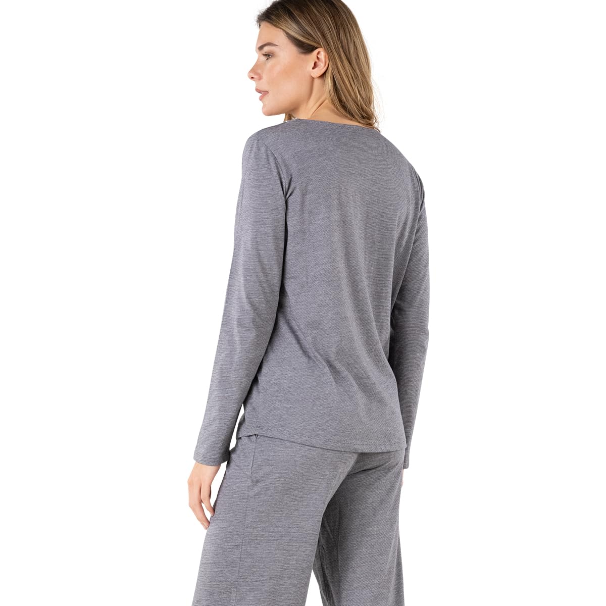 athena-graphic-dentelle-pyjama-long-femme-coton-taille-m image 3