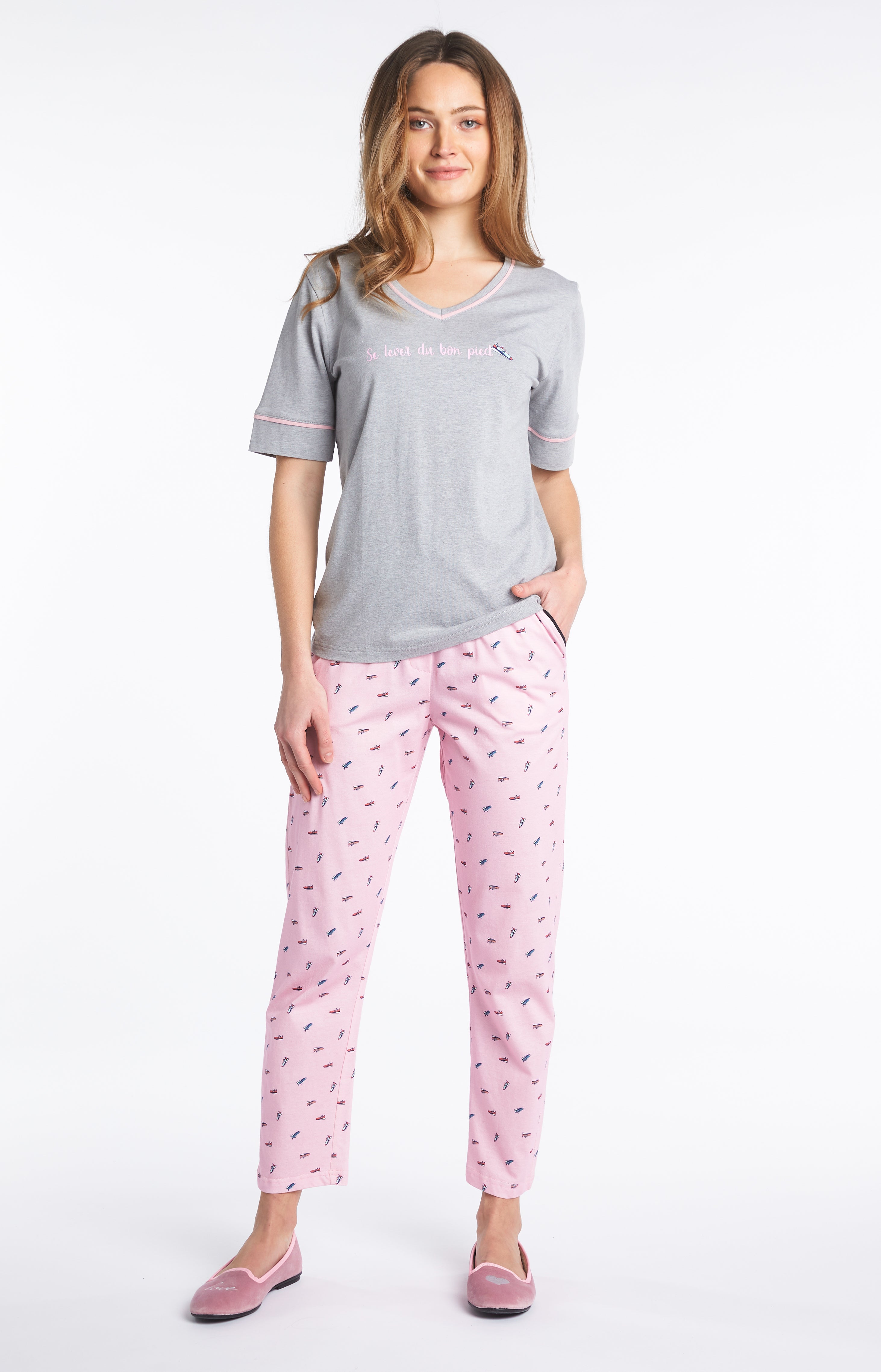 arthur-bob-pyjama-sneakers-rose-coton-bio image 1