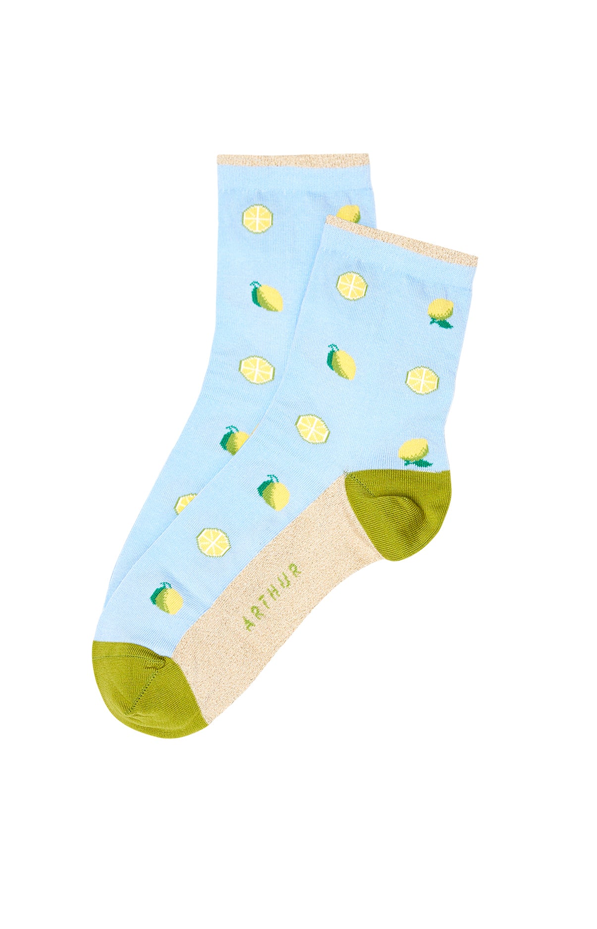arthur-bob-lemon-chaussettes-azur-coton-lurex image 1
