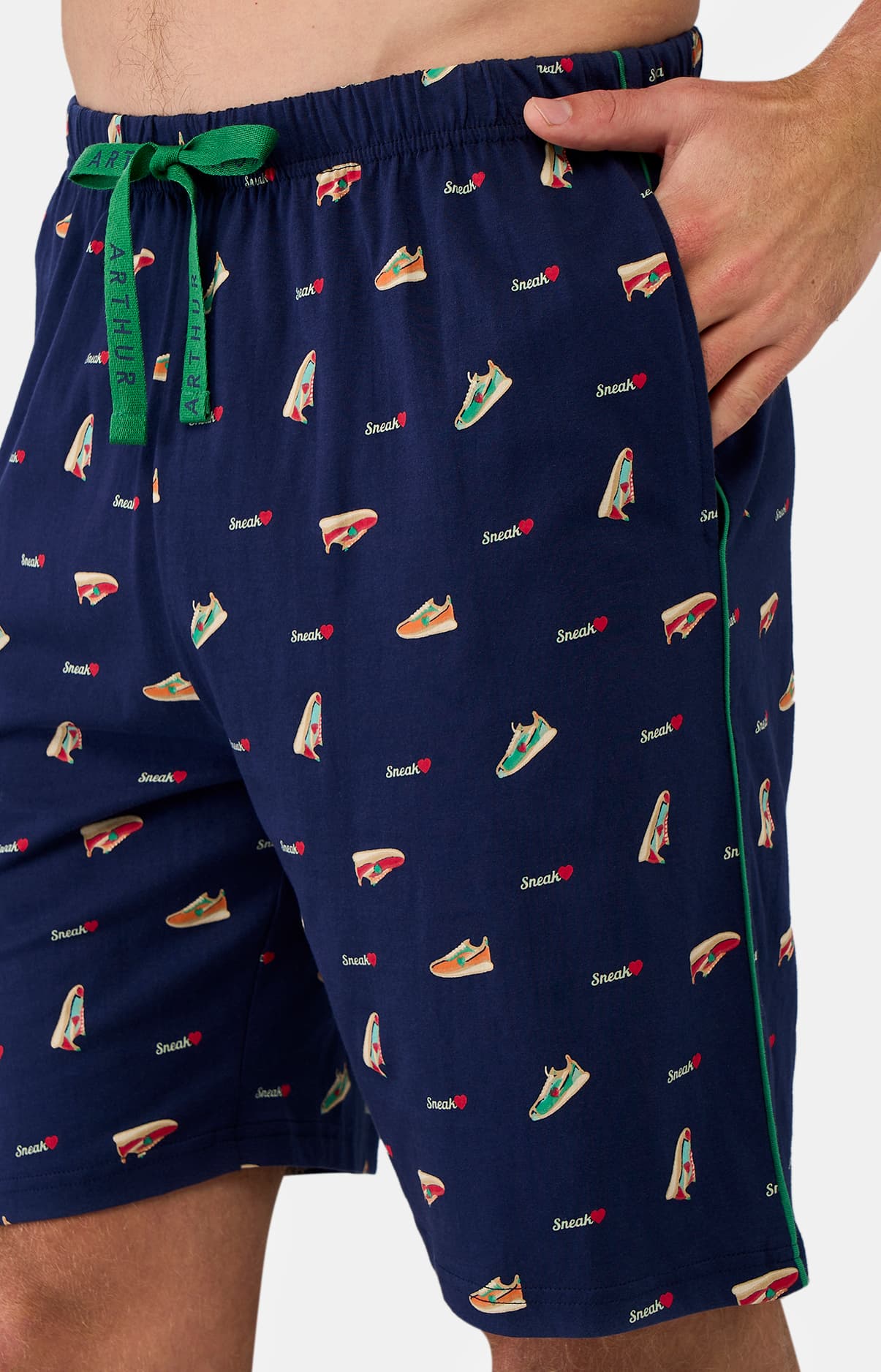 arthur-bob-pyjashort-coton-bio-marine-sneakers image 4