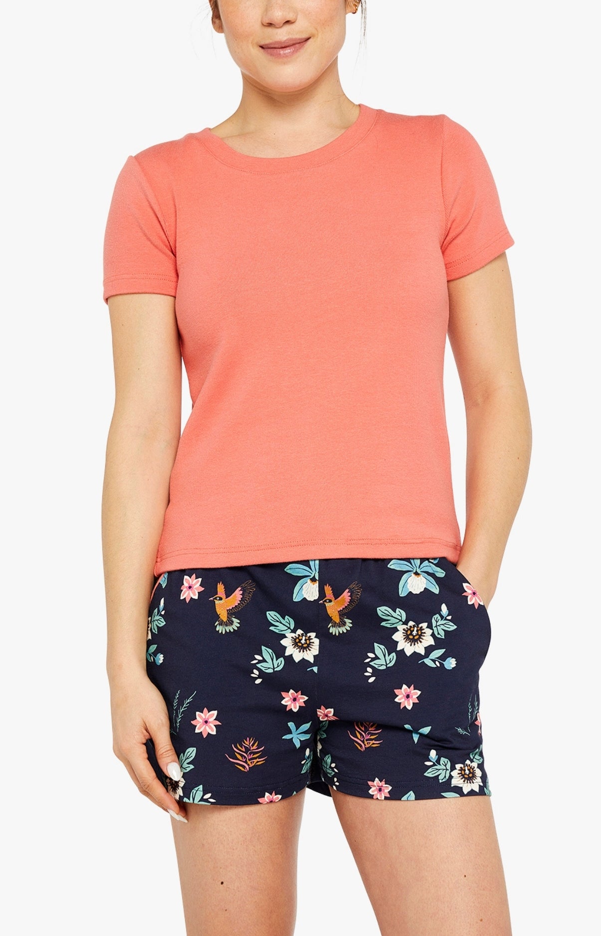 arthur-bob-tee-shirt-corail-haut-pyjama-femme-modal image 4
