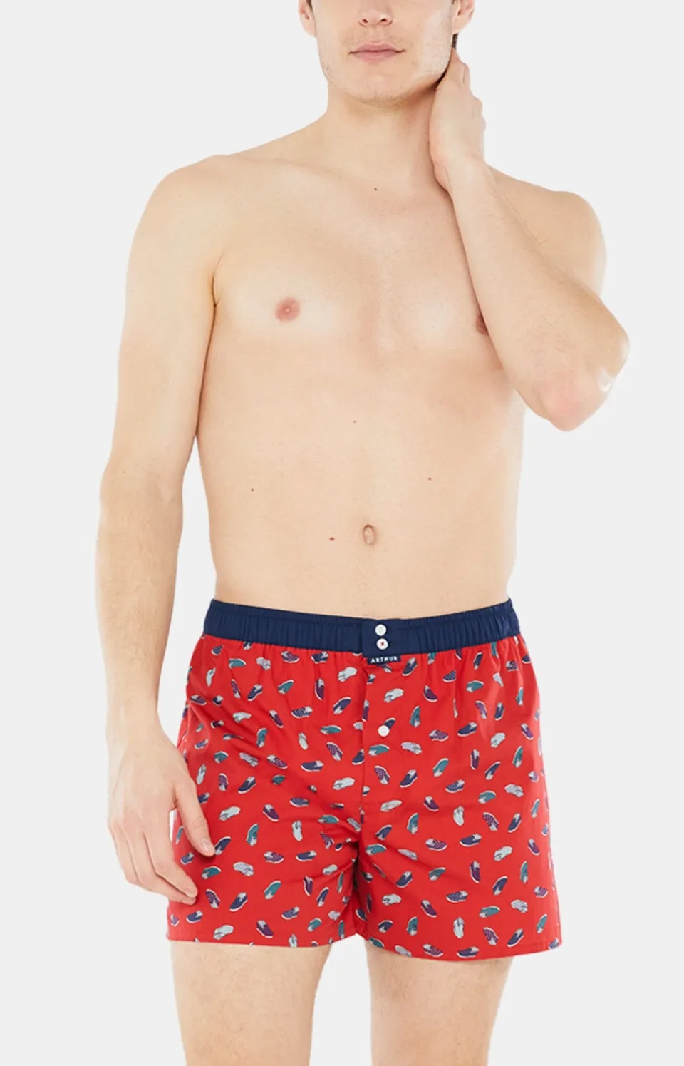 arthur-le-club-1008-cale-on-homme-rouge-coton-bio image 1