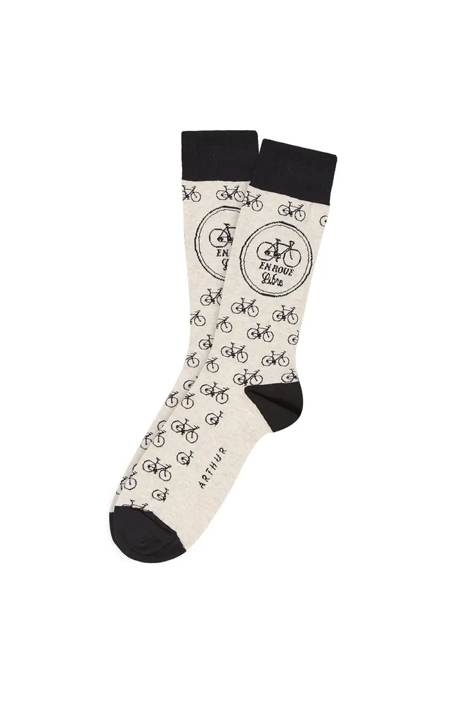 arthur-bob-roue-libre-chaussettes-homme-beige-coton-bio image 1