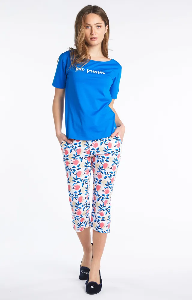 arthur-bob-pyjama-long-agrume-blanc-coton-bio-femme image 1