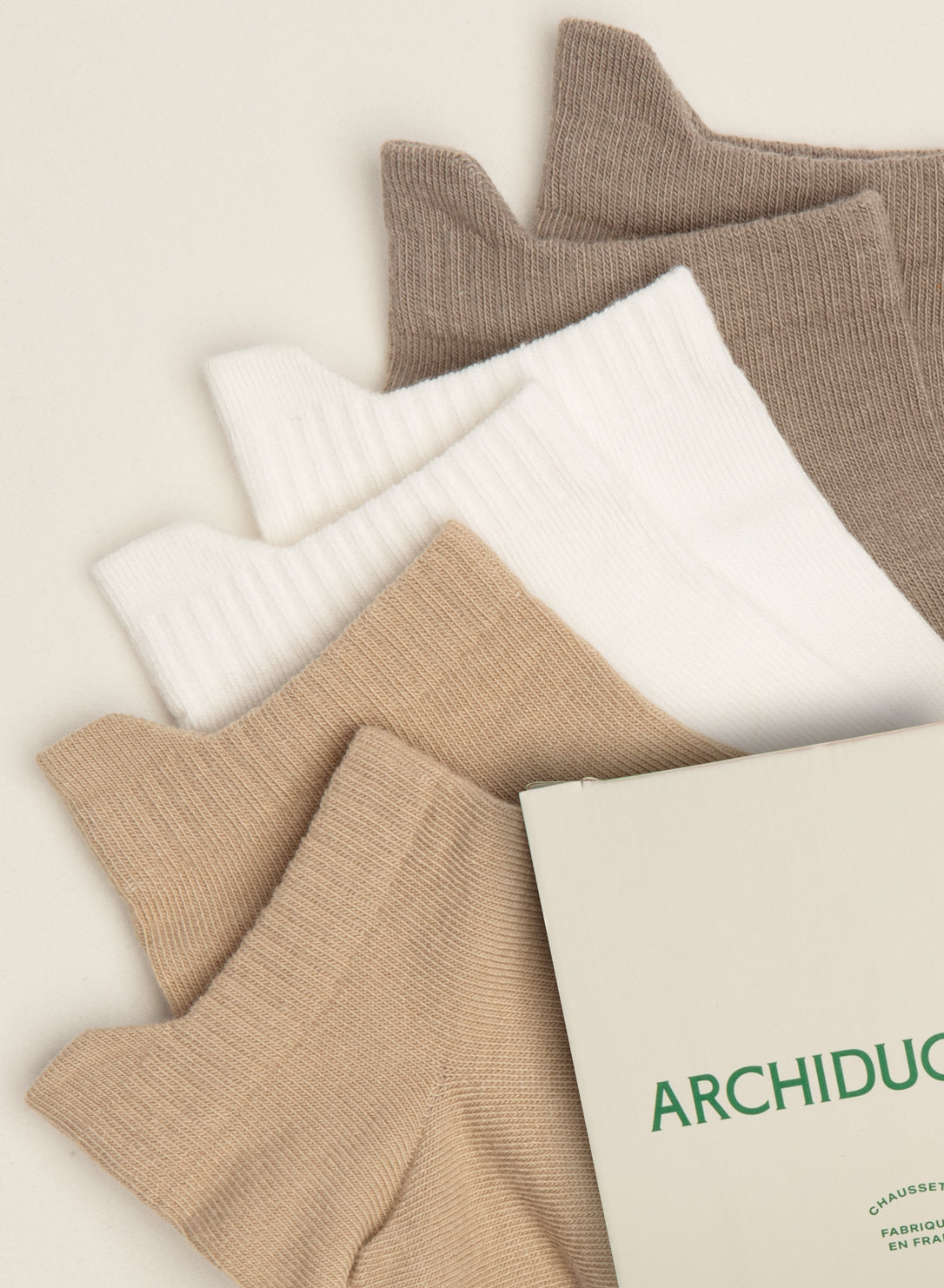 archiduchesse-socquette-trio-sable-socquettes-basses-coton image 2