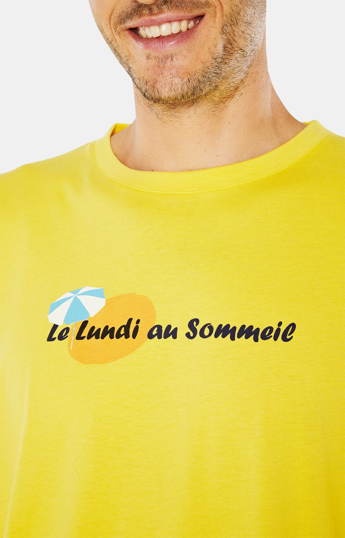 arthur-bob-maxi-tee-shirt-lundi-au-sommeil-jaune-tu-coton-bio image 2