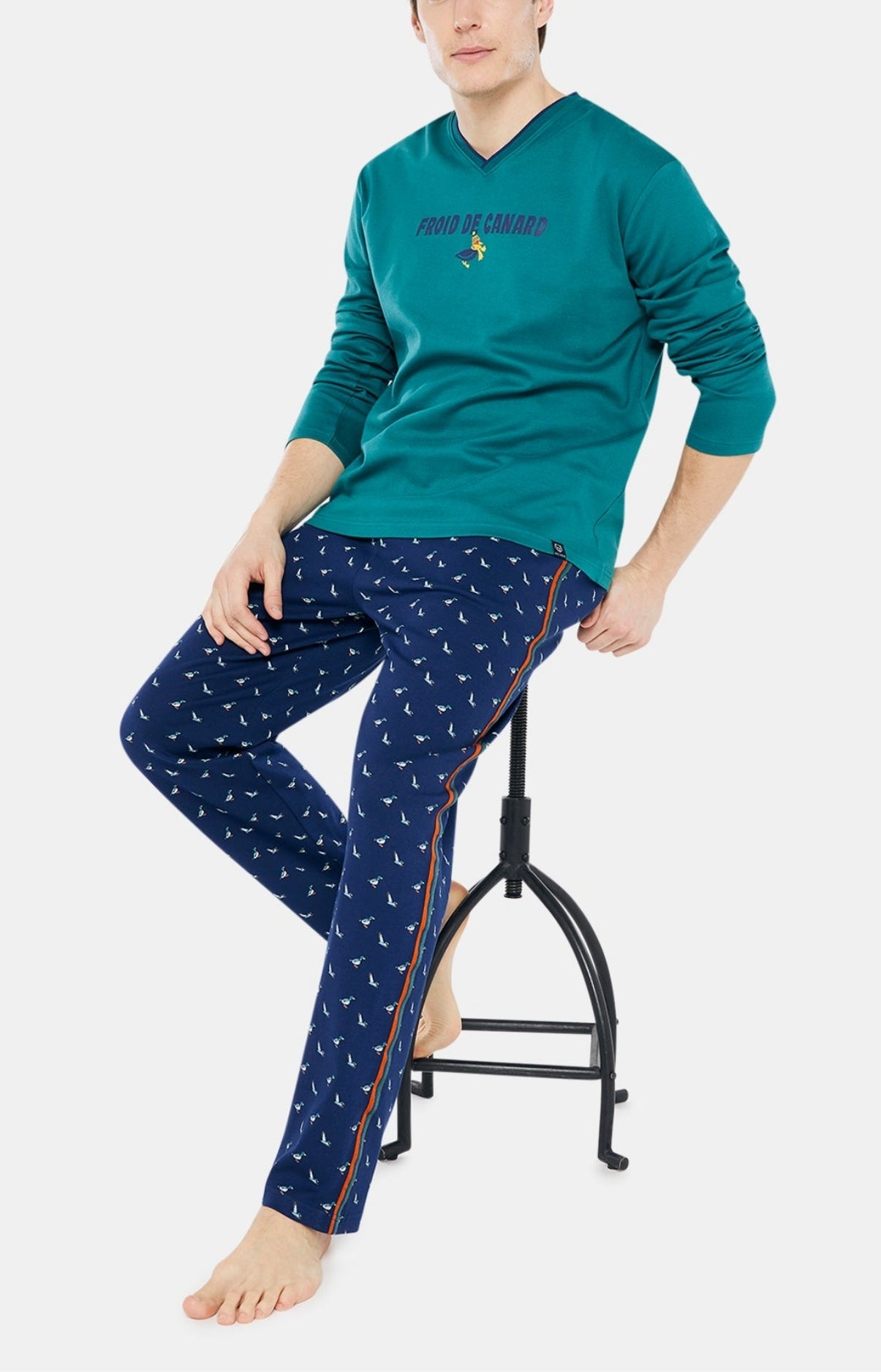 arthur-bob-froid-de-canard-colvert-pyjama-homme-marine-coton-bio image 5