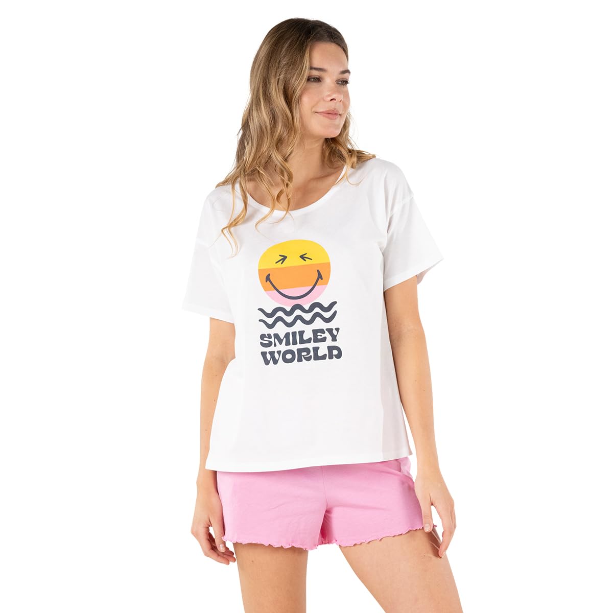 athena-graphic-pyjama-court-femme-m-coton-smiley image 2
