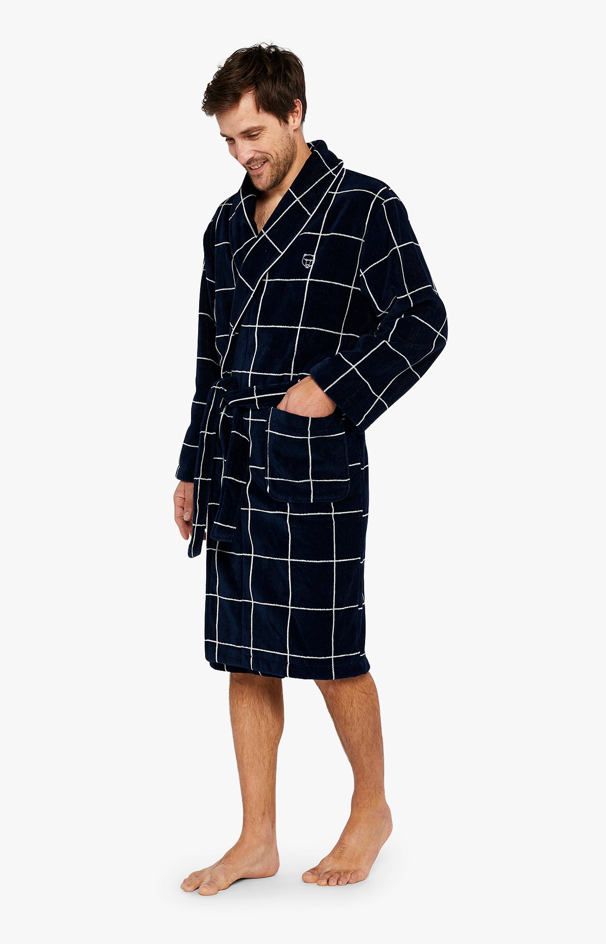 arthur-bob-lewis-peignoir-velours-coton-marine-taille-l image 5