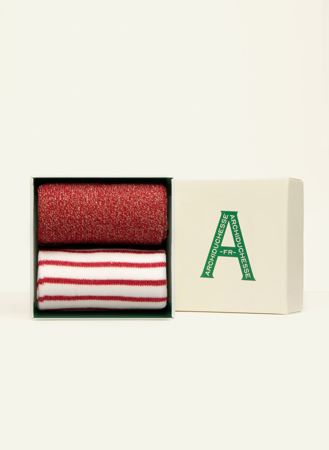 archiduchesse-paillet-e-duo-rouge-chaussettes-coton-lurex-x2 image 1