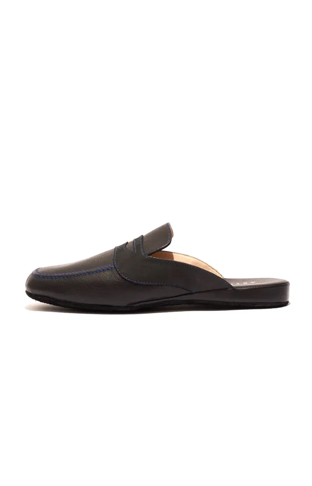 arthur-bob-tradi-chaussons-homme-noir-cuir image 1