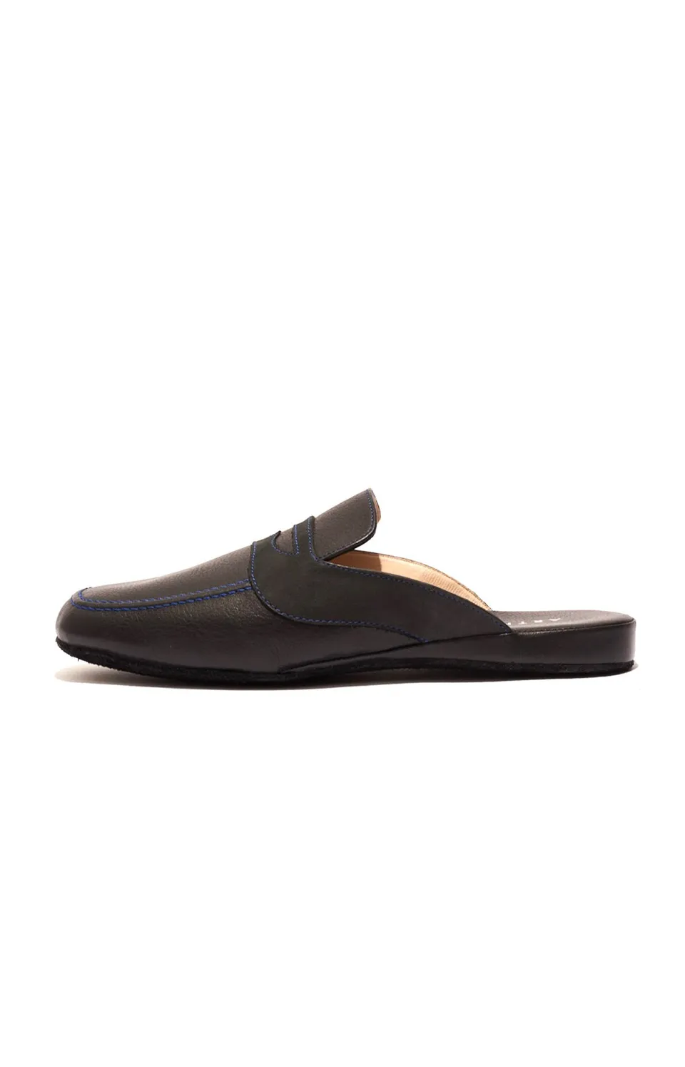 arthur-bob-tradi-chaussons-homme-noir-cuir image 1