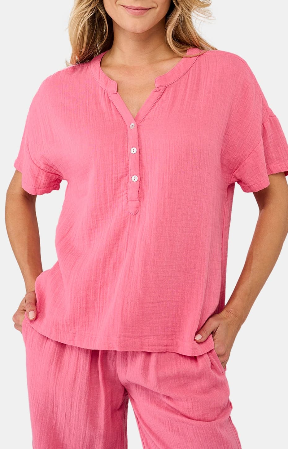 arthur-bob-pyjacorsaire-femme-gaze-coton-corail image 4