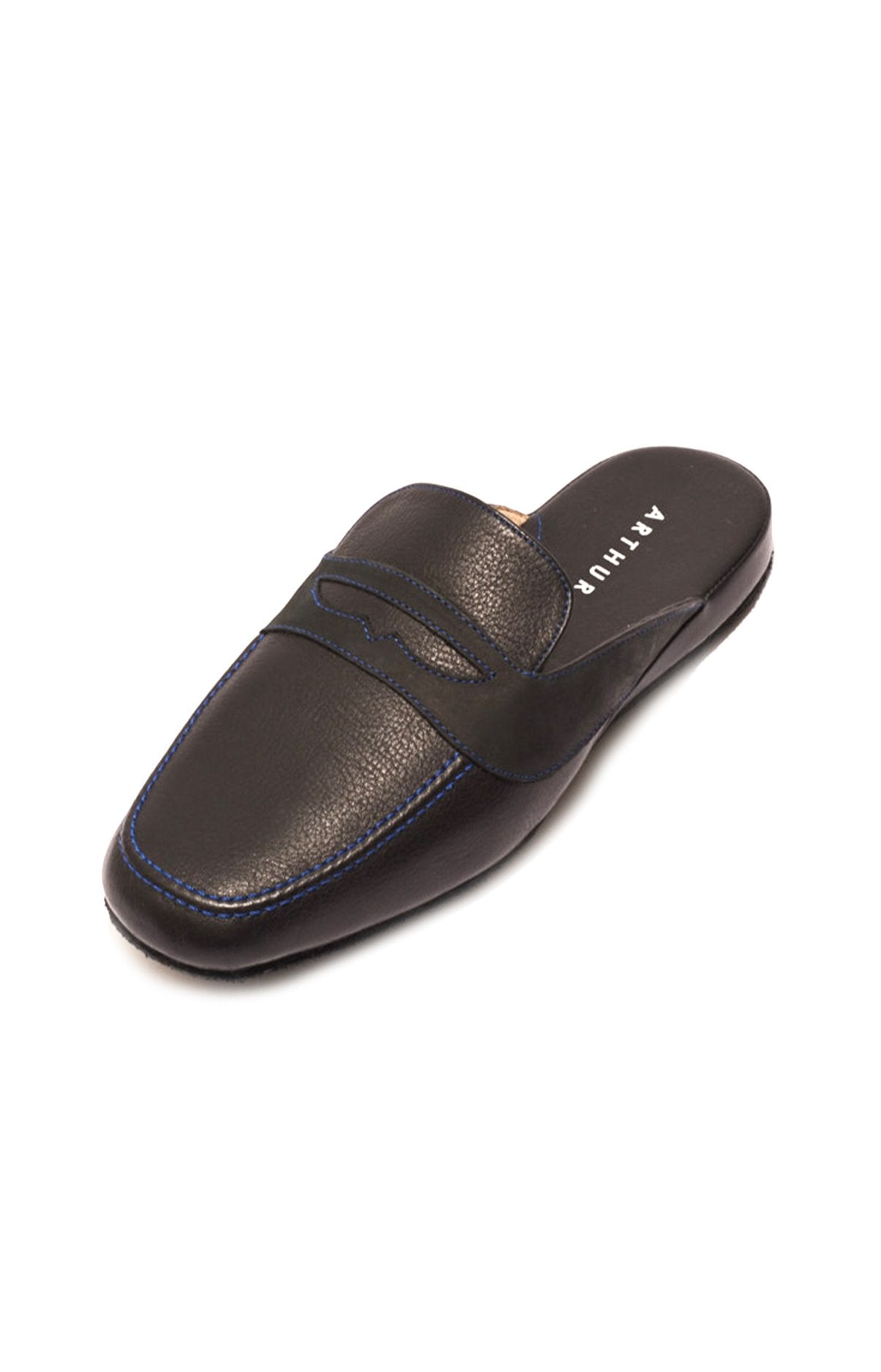 arthur-bob-tradi-chaussons-homme-noir-cuir image 3