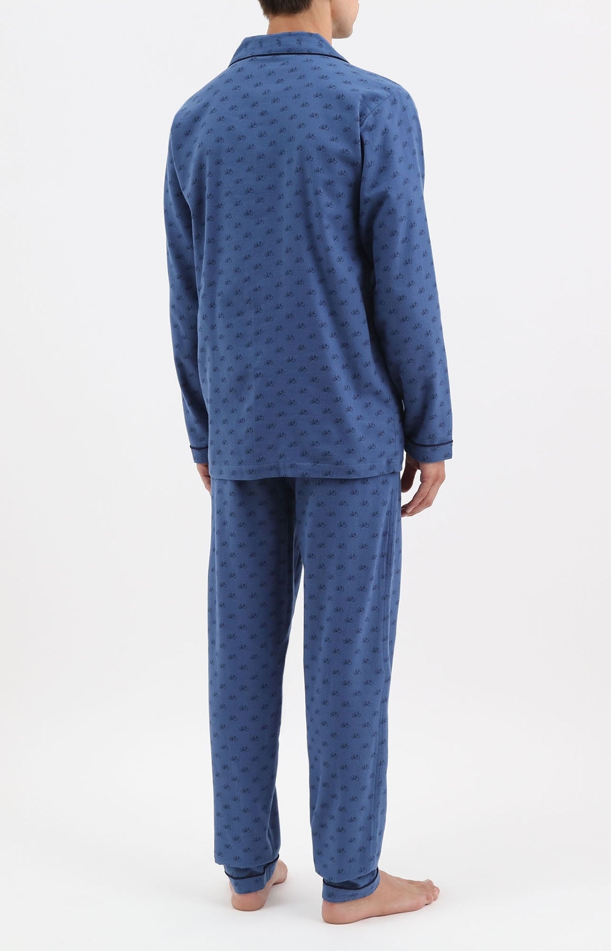arthur-bob-v-lo-pyjama-boutonn-homme-bleu-jersey-coton image 3