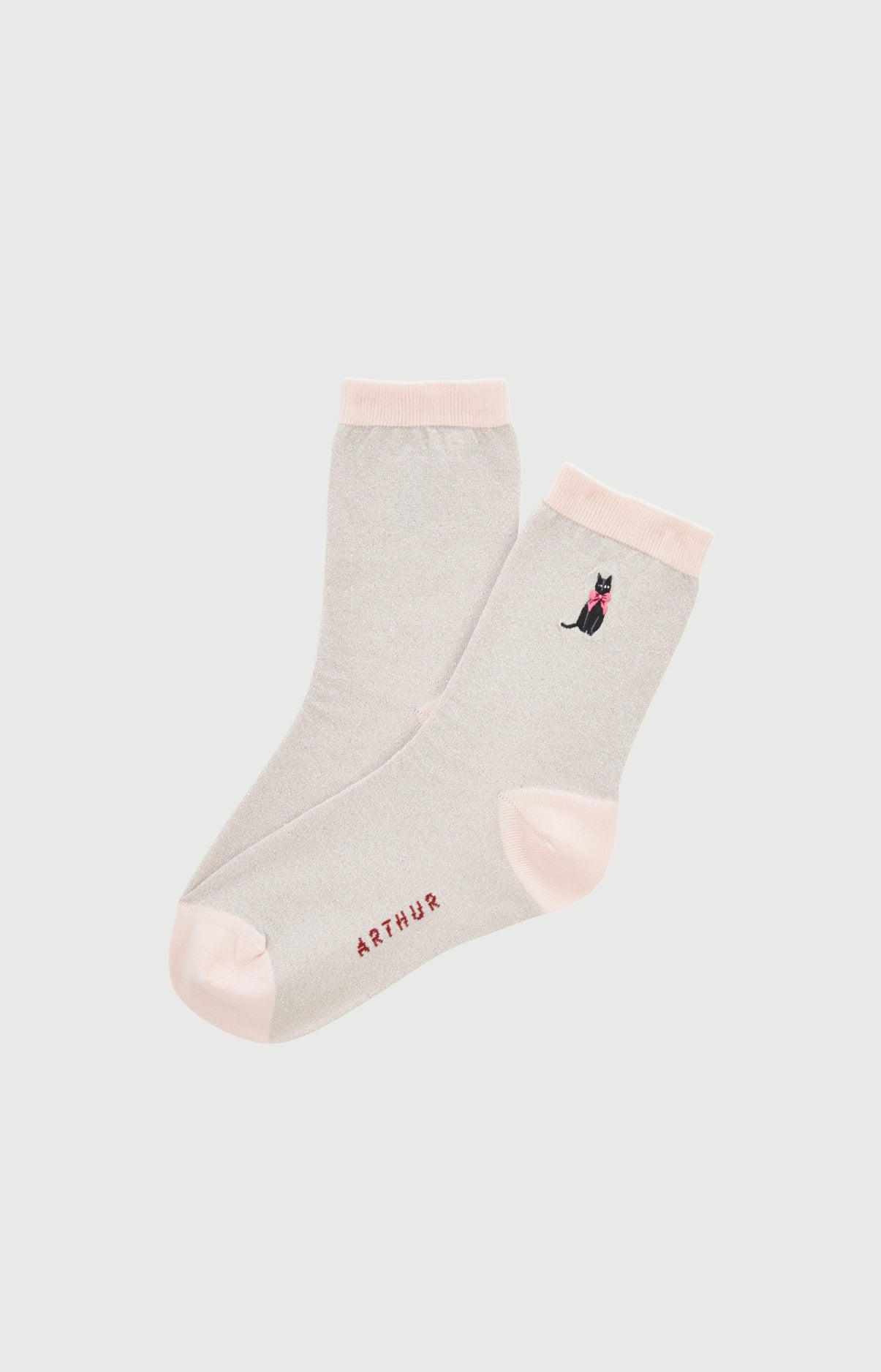 arthur-kitty-chaussettes-femme-rose-36-40-lurex-chat image 1