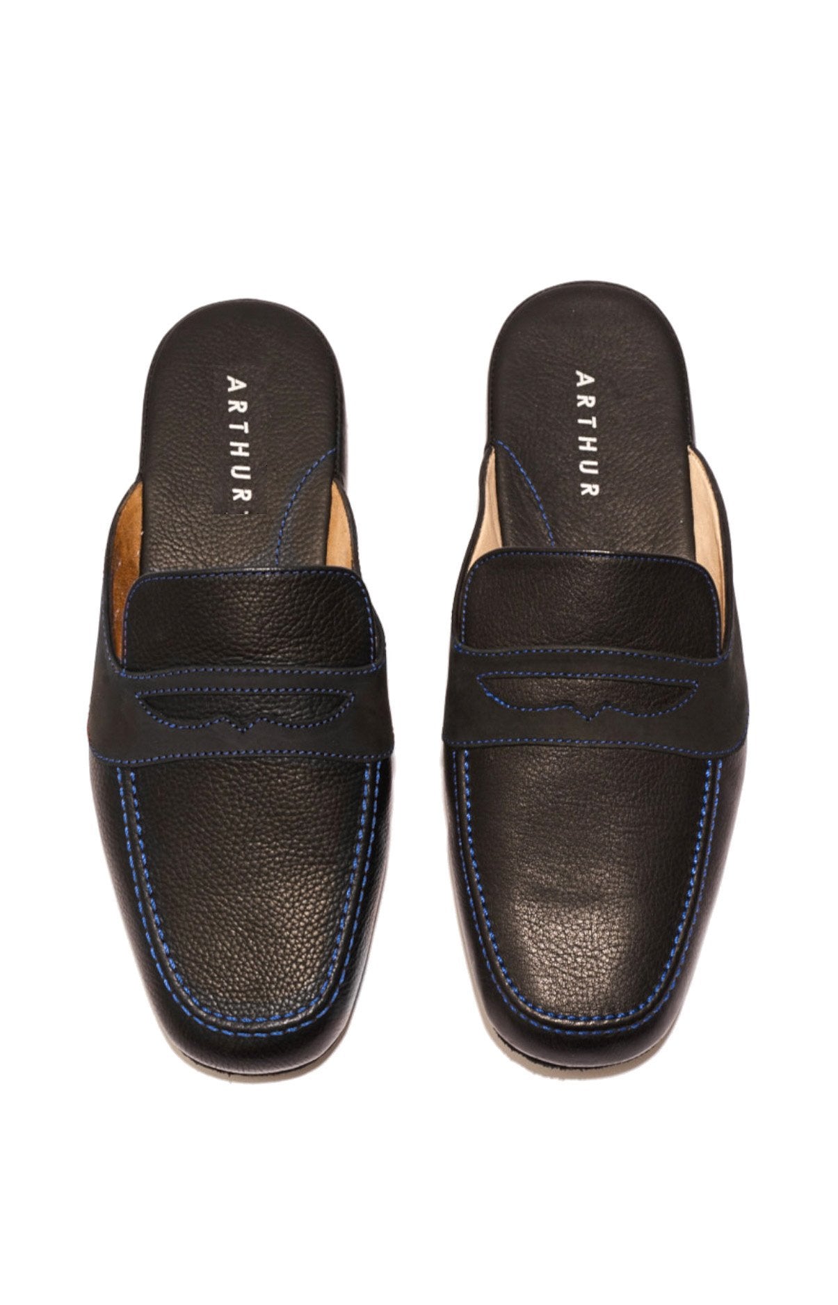 arthur-bob-tradi-chaussons-homme-noir-cuir image 2