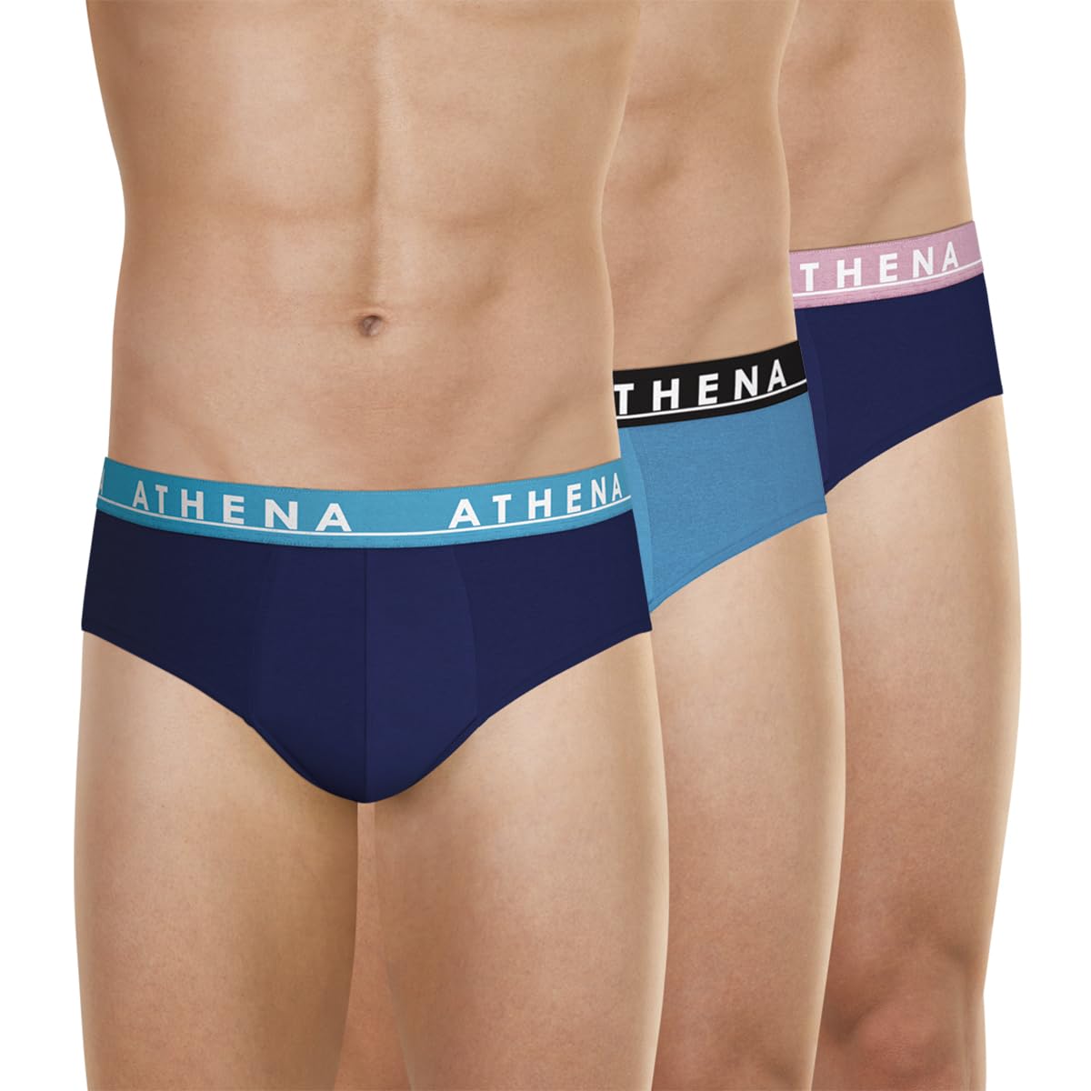 athena-easy-color-slip-homme-marine-bleu-m-lot-3-coton image 1