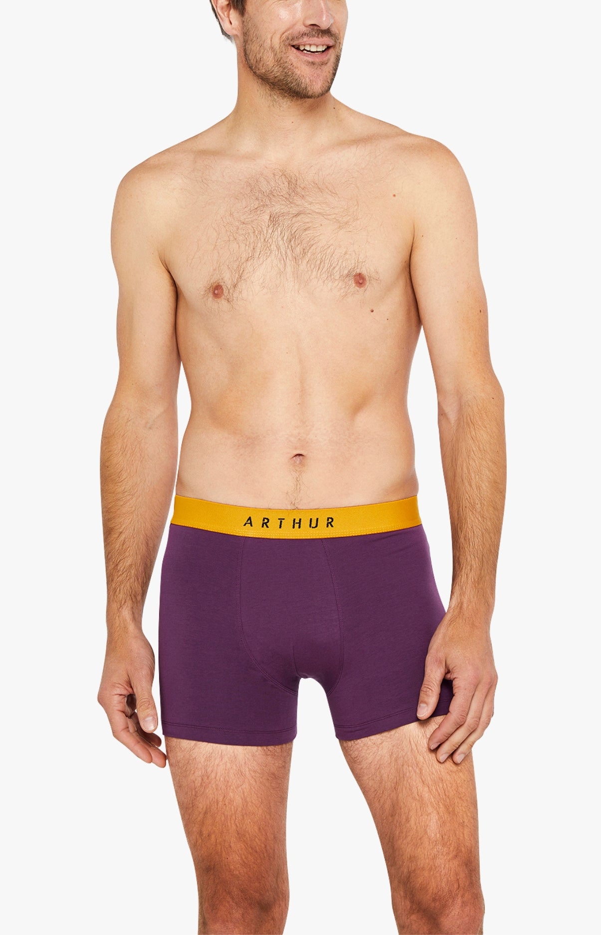 arthur-bob-boxer-coton-aubergine-taille-l-homme image 2