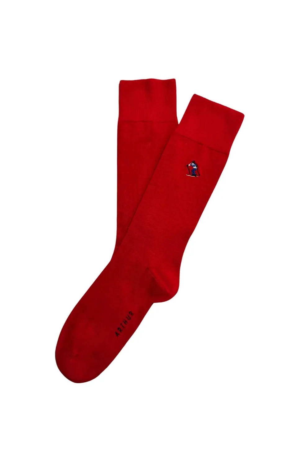 arthur-bob-ski-chaussettes-homme-rouge-coton-brod image 1