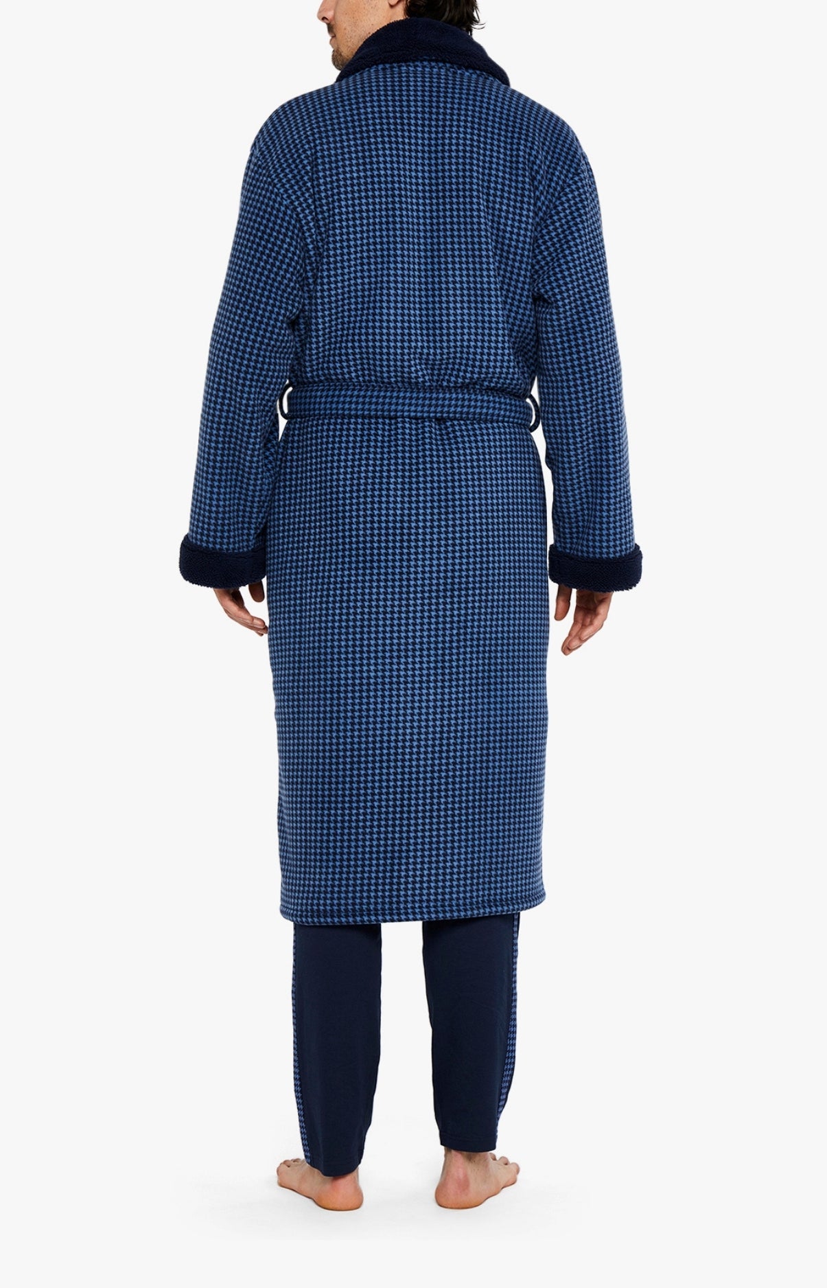 arthur-bob-pied-de-poule-robe-de-chambre-homme-marine-polaire image 5