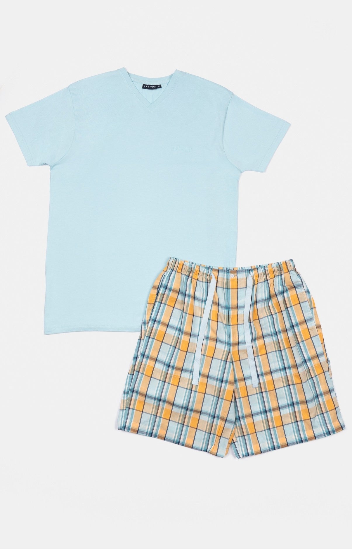 arthur-bob-joho-pyjashort-homme-coton-jaune image 3