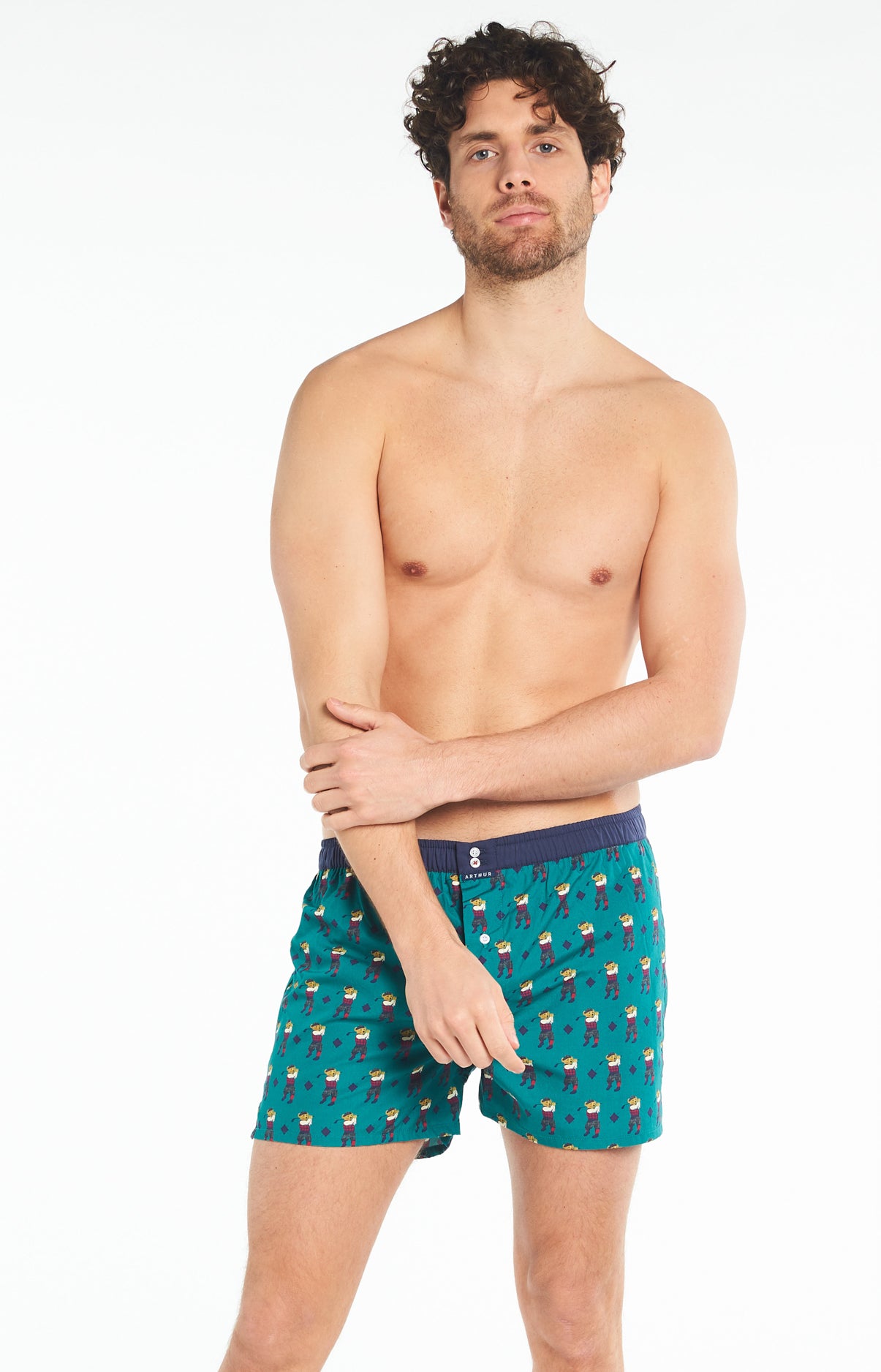 arthur-le-club-n-926-cale-on-homme-vert-coton-bio image 1