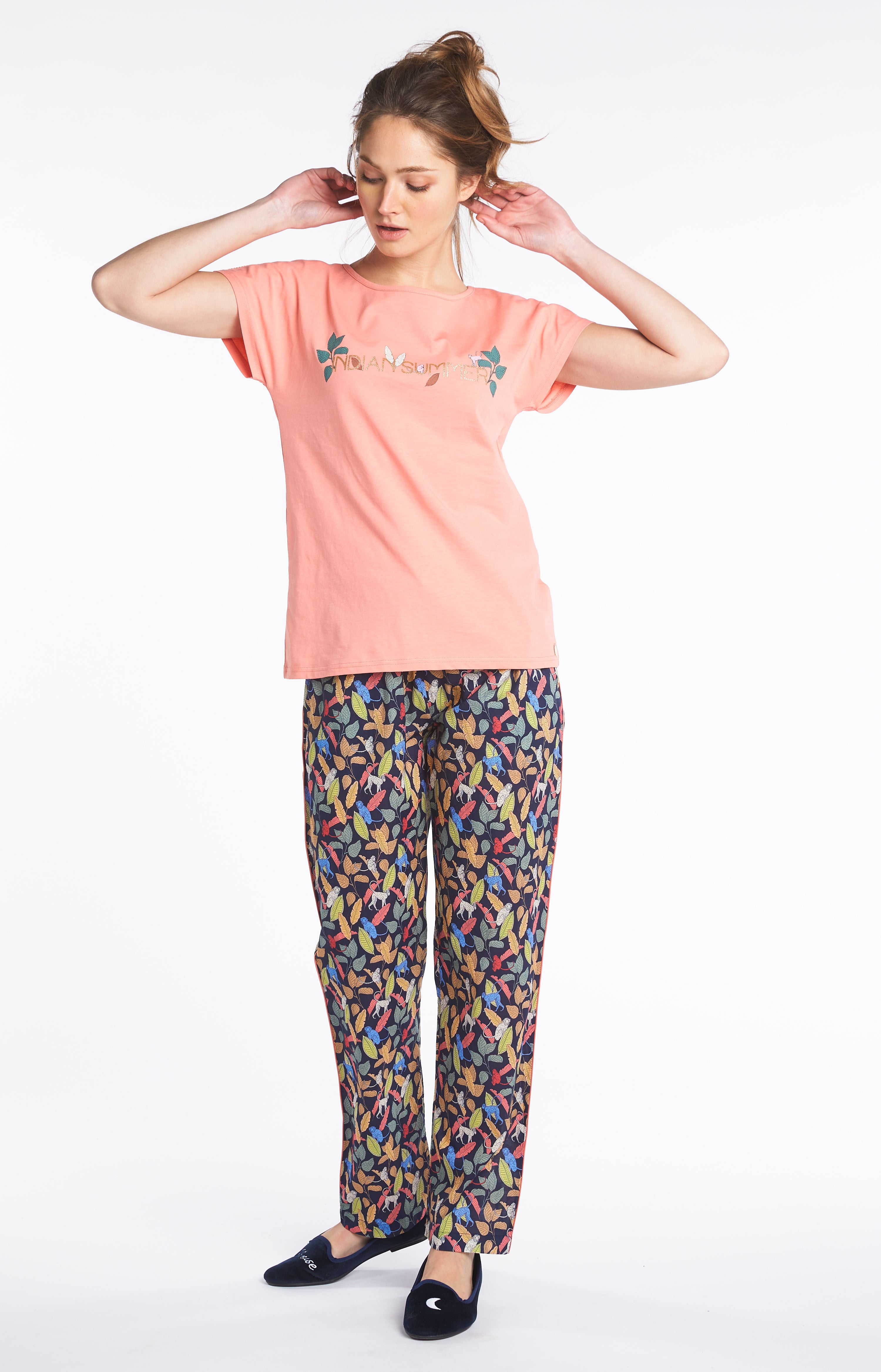 arthur-bob-pantalon-jungle-bas-femme-marine-voile-coton image 1