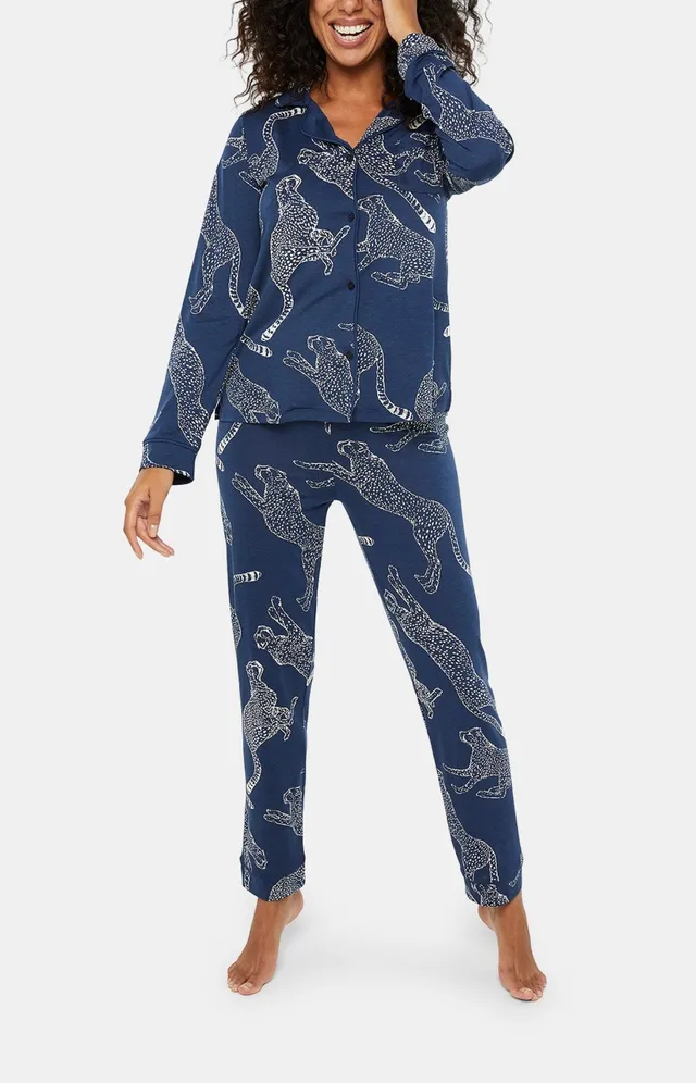arthur-bob-gu-pard-pyjama-femme-boutonn-marine image 1