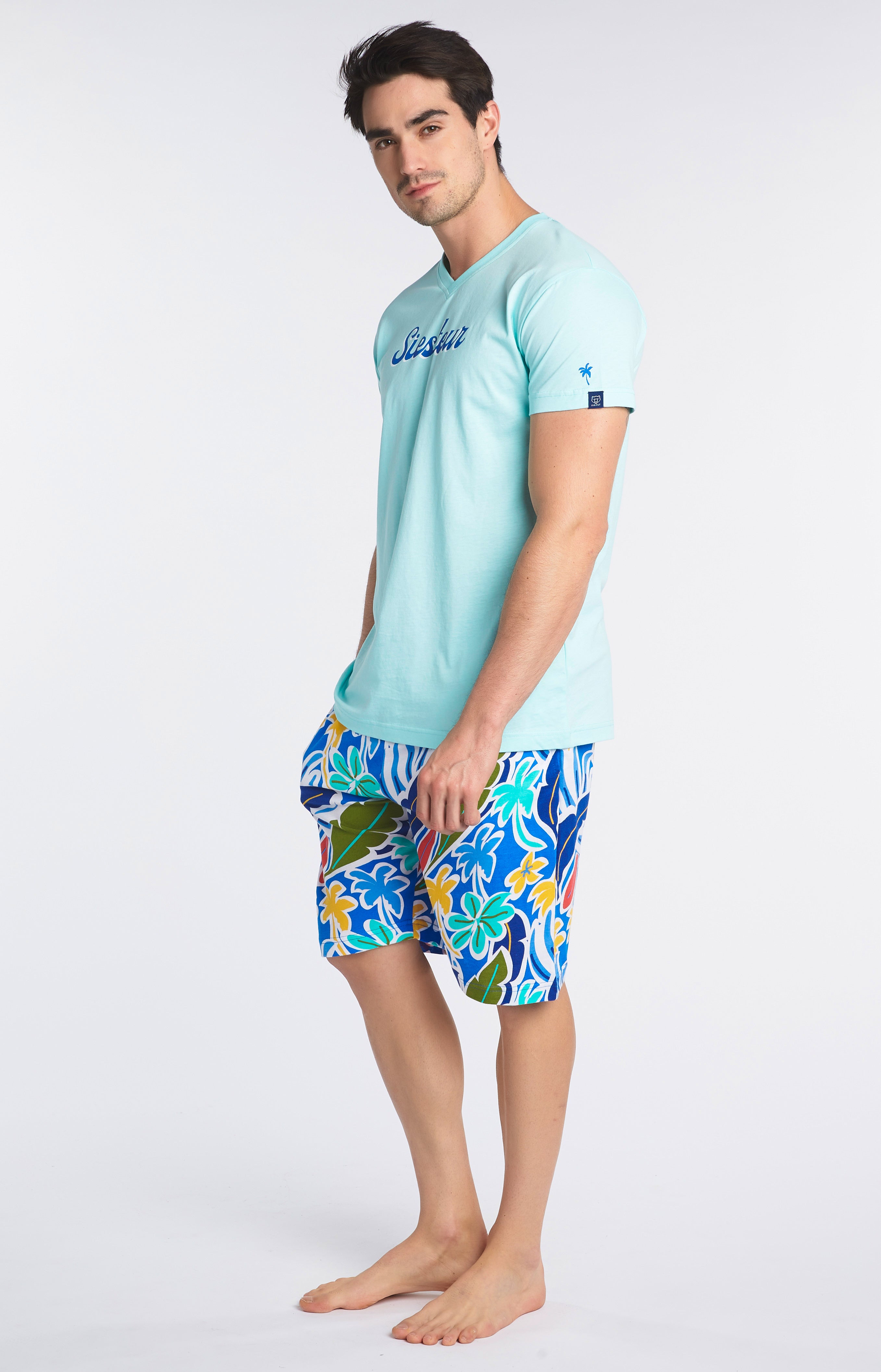 arthur-bob-malibu-pyjashort-homme-bleu-coton-bio image 6